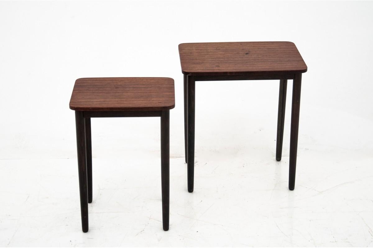 Danish Rosewood Nesting Side Coffee Tables, 1970s In Good Condition For Sale In Chorzów, PL