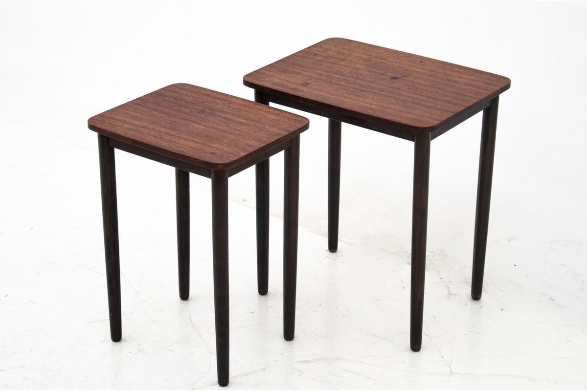 Late 20th Century Danish Rosewood Nesting Side Coffee Tables, 1970s For Sale