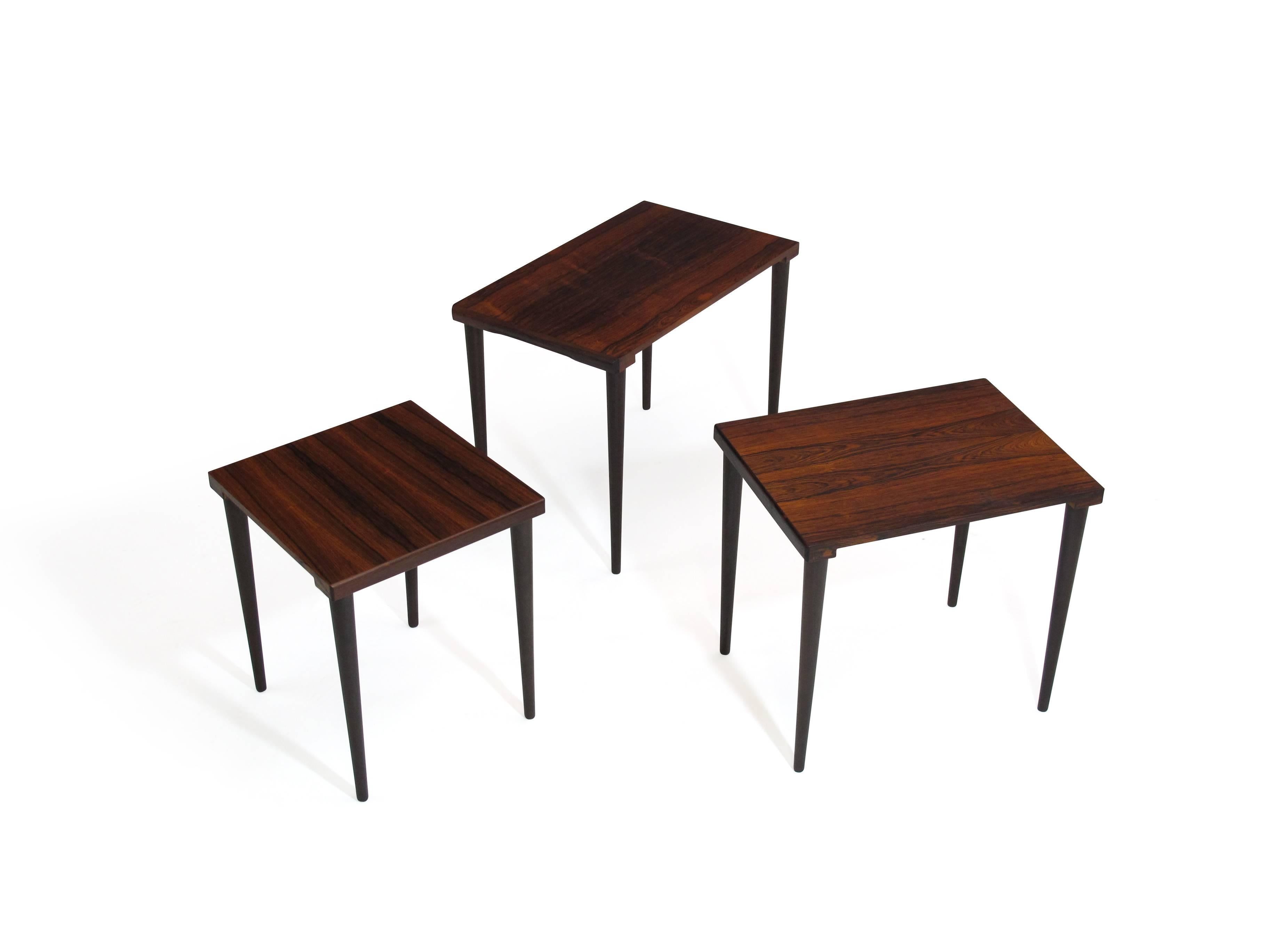 Oiled Danish Rosewood Nesting Side Tables
