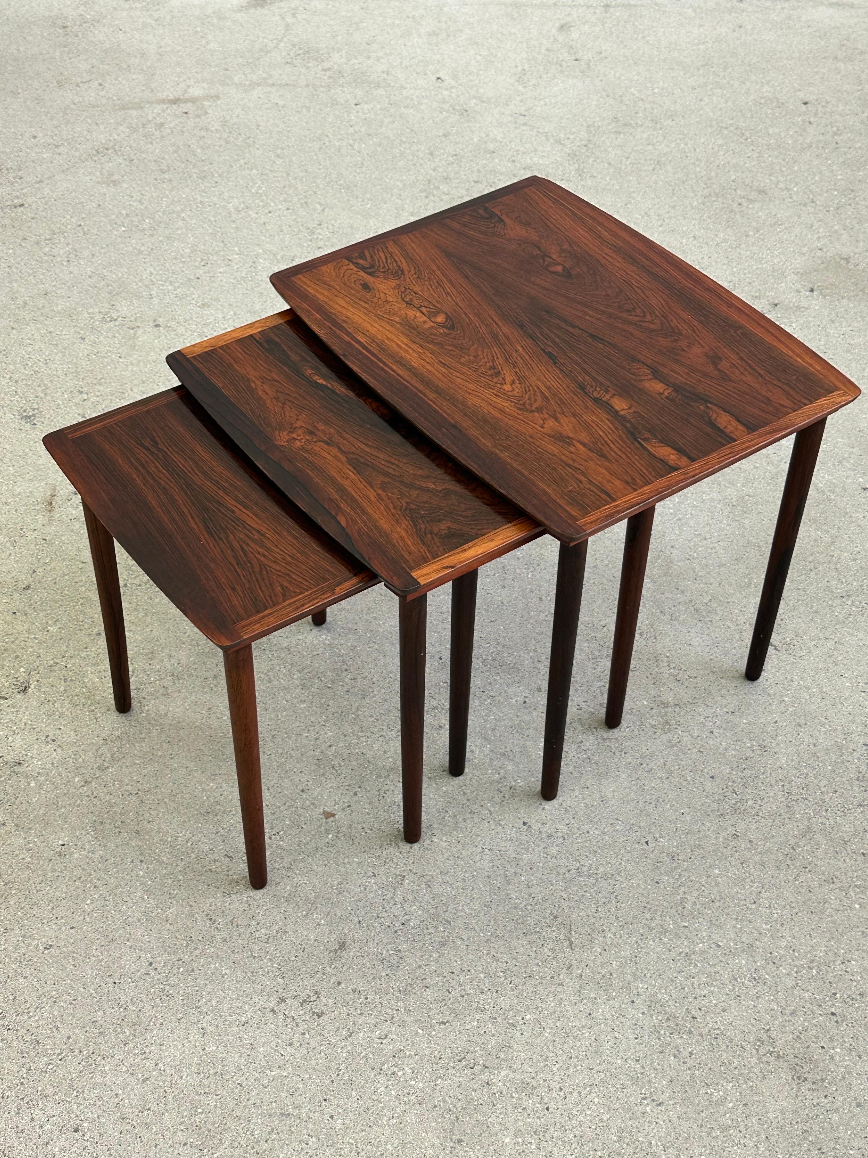 Danish rosewood nesting tables by Mobelintarsia 2