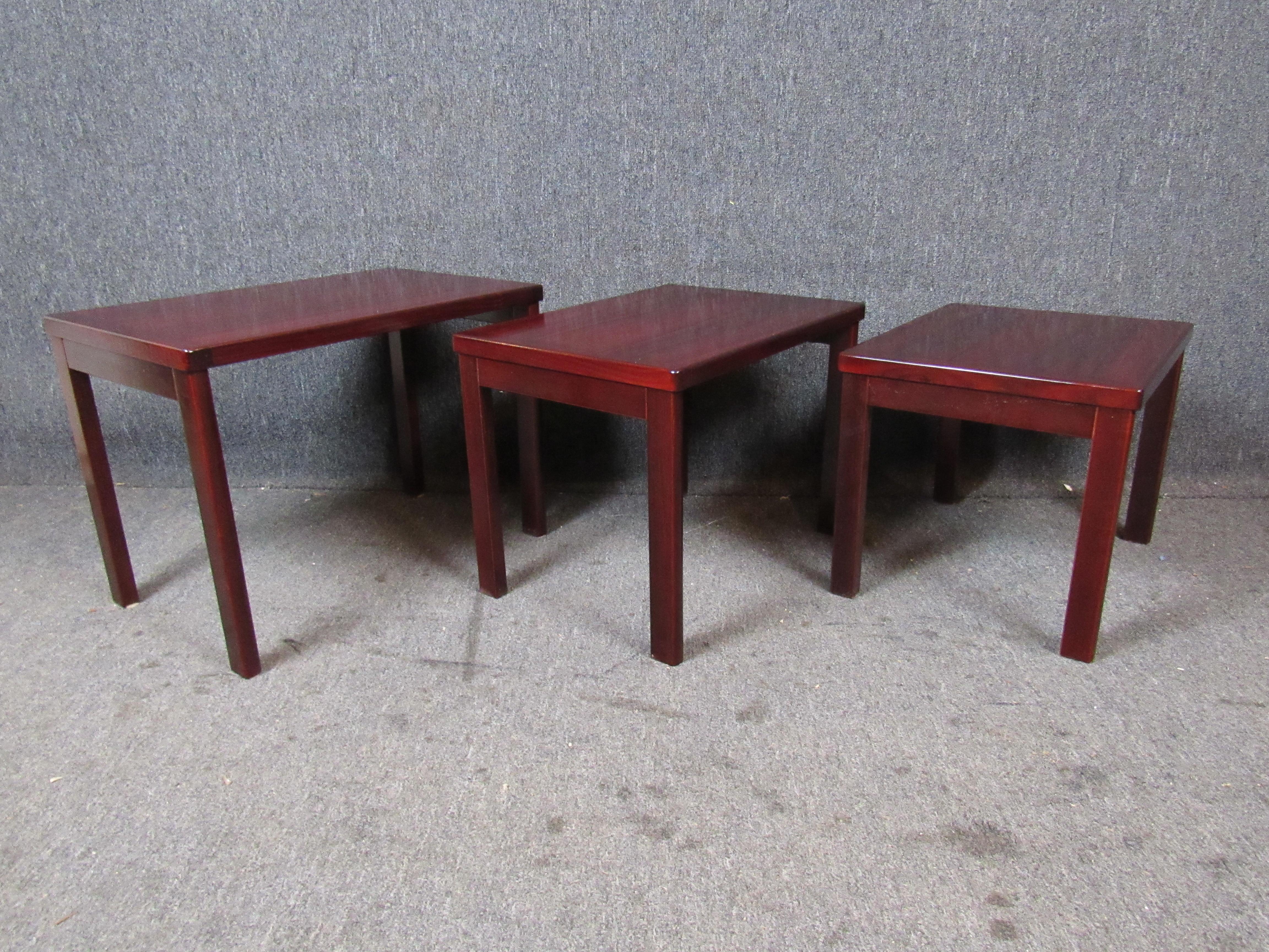 Mid-Century Modern Danish Rosewood Nesting Tables by VS Møblefabrik For Sale