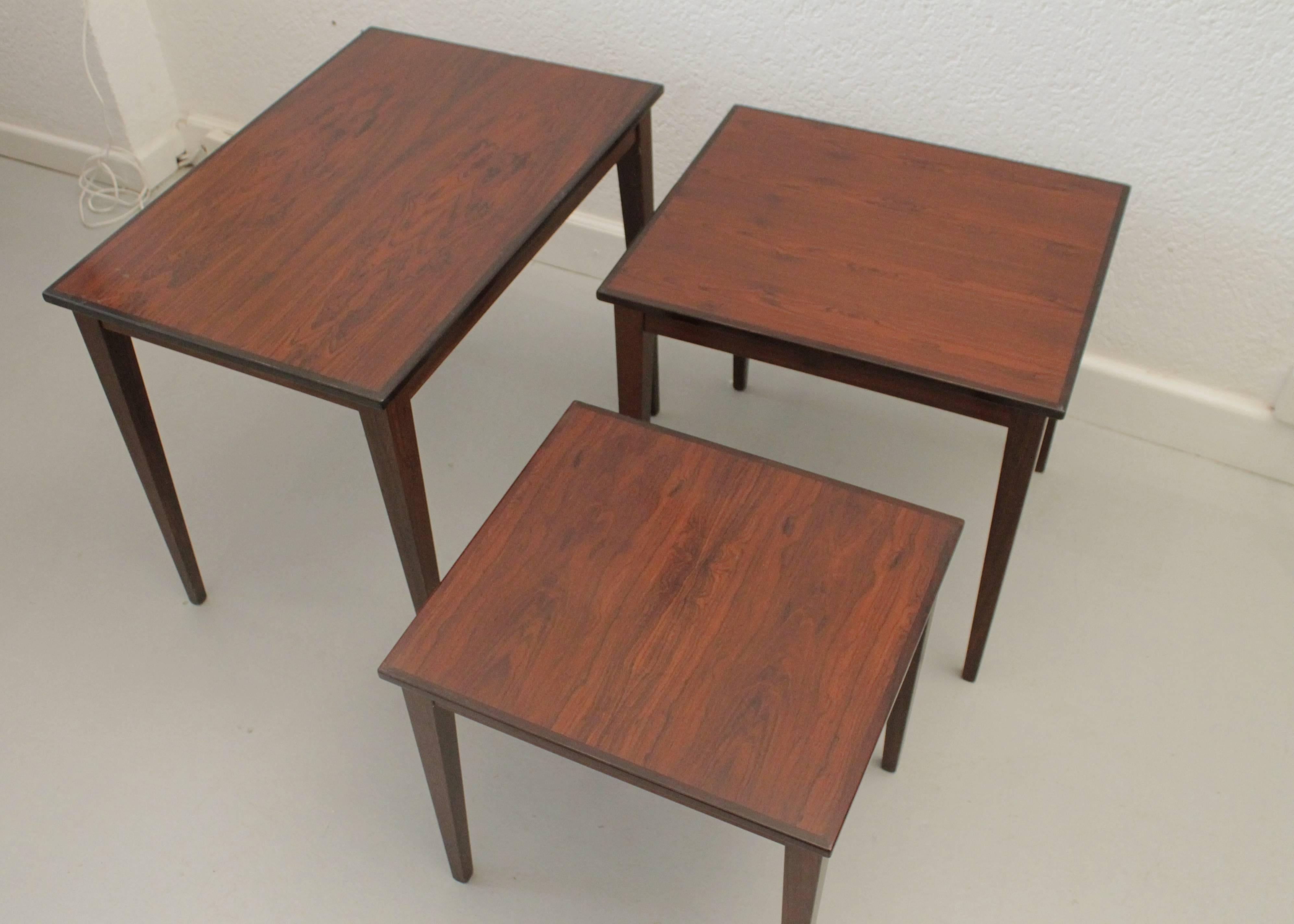 Danish Rosewood Nesting Tables For Sale 7