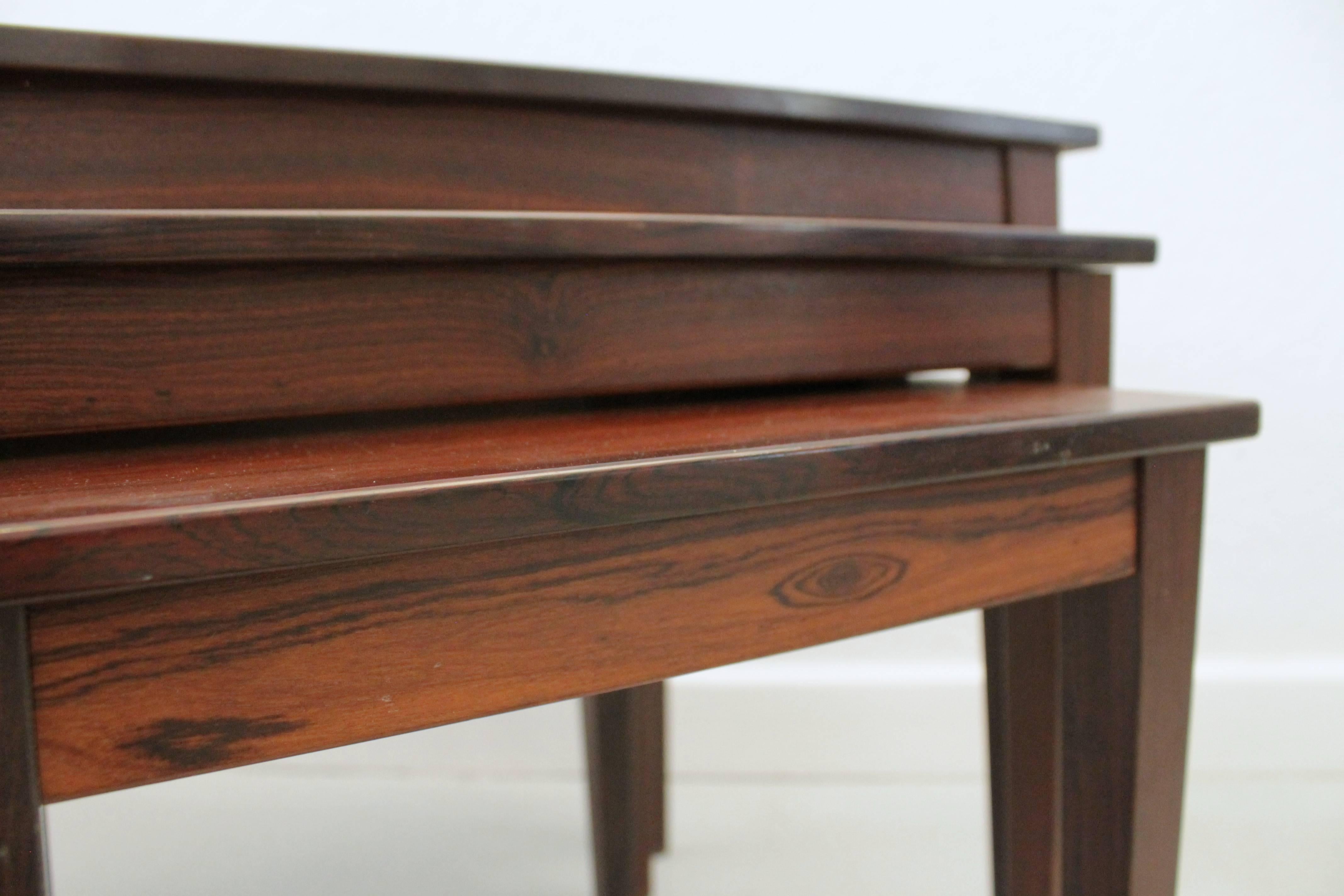 Mid-20th Century Danish Rosewood Nesting Tables For Sale