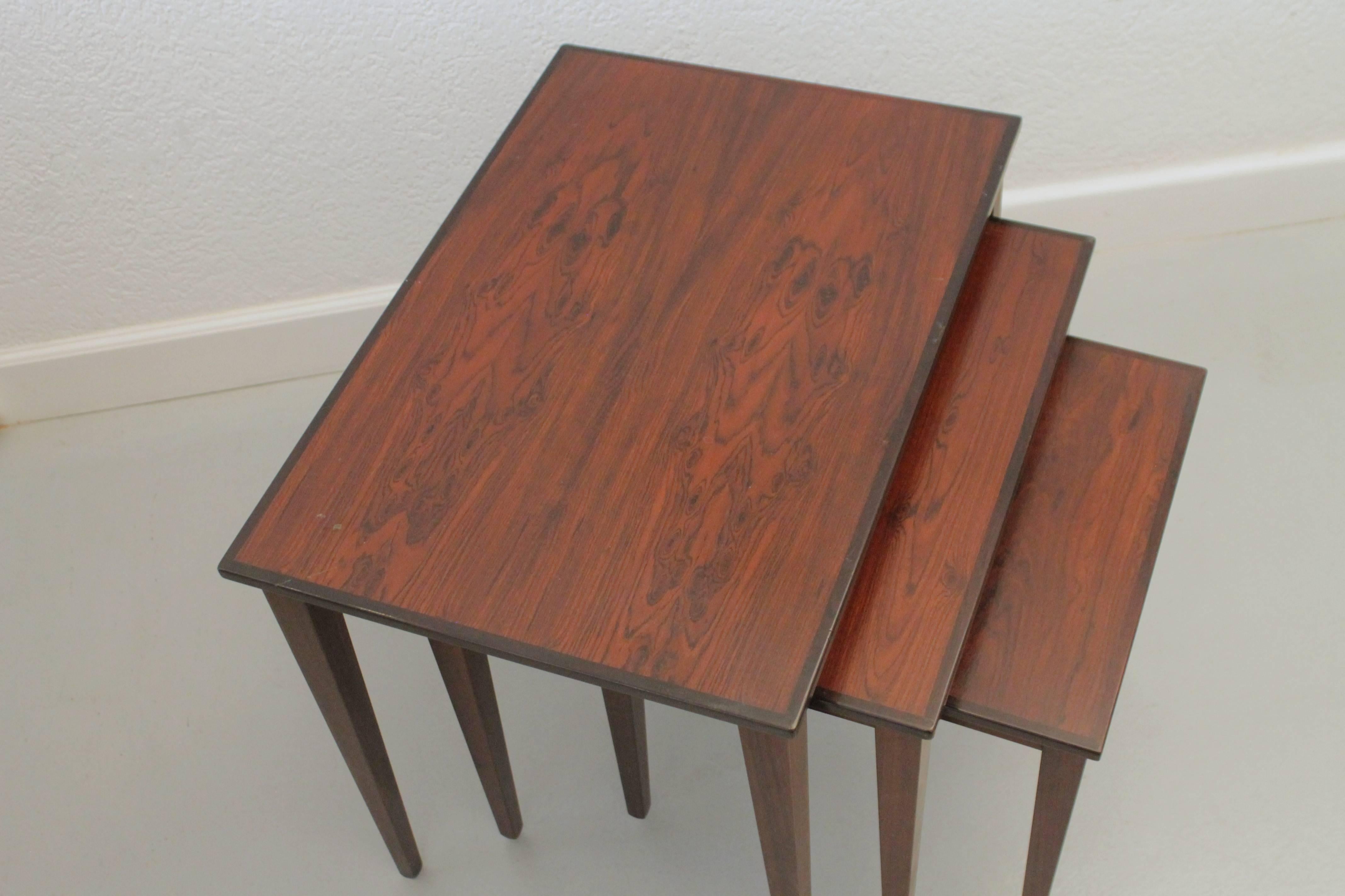 Danish Rosewood Nesting Tables For Sale 1
