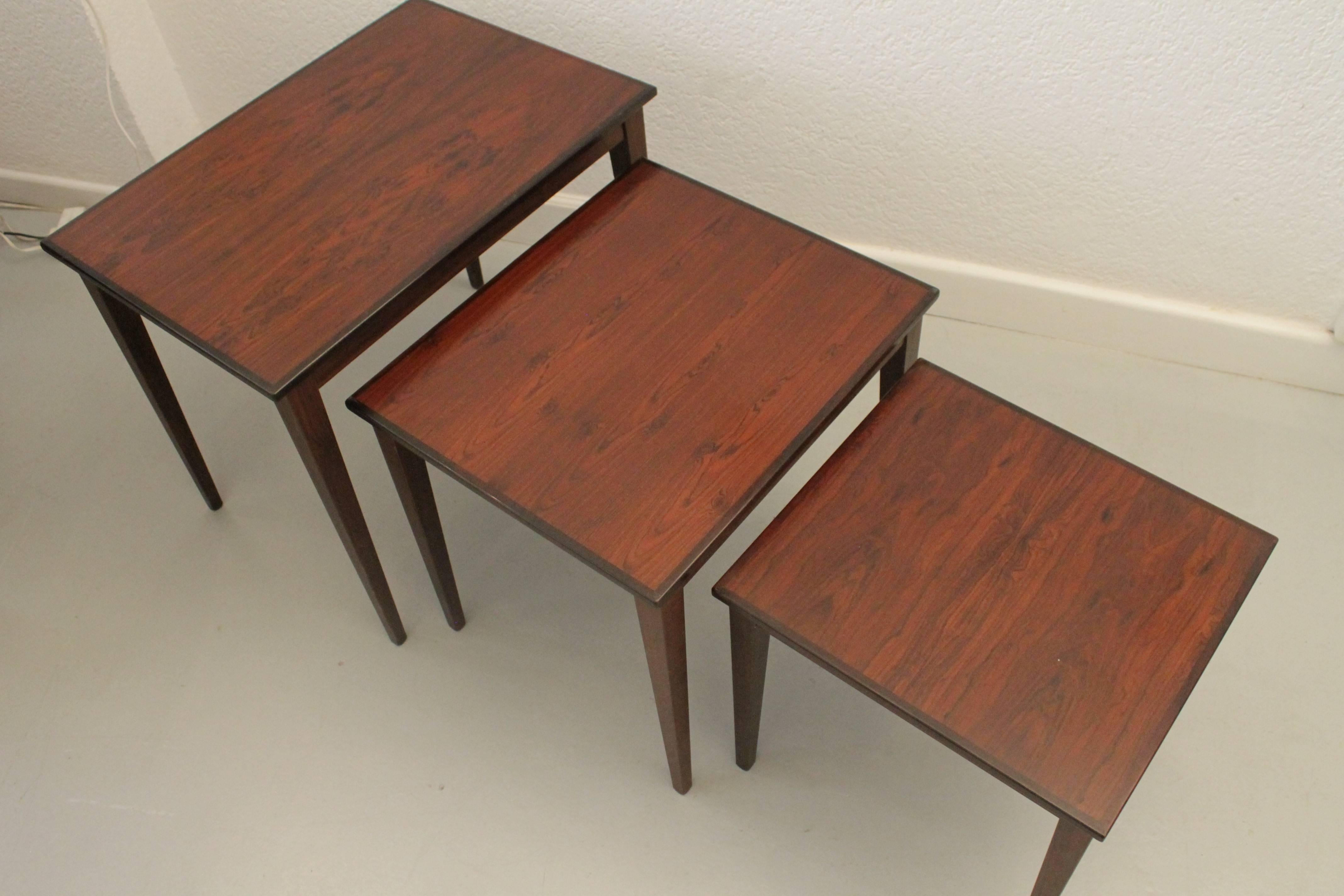 Danish Rosewood Nesting Tables For Sale 2