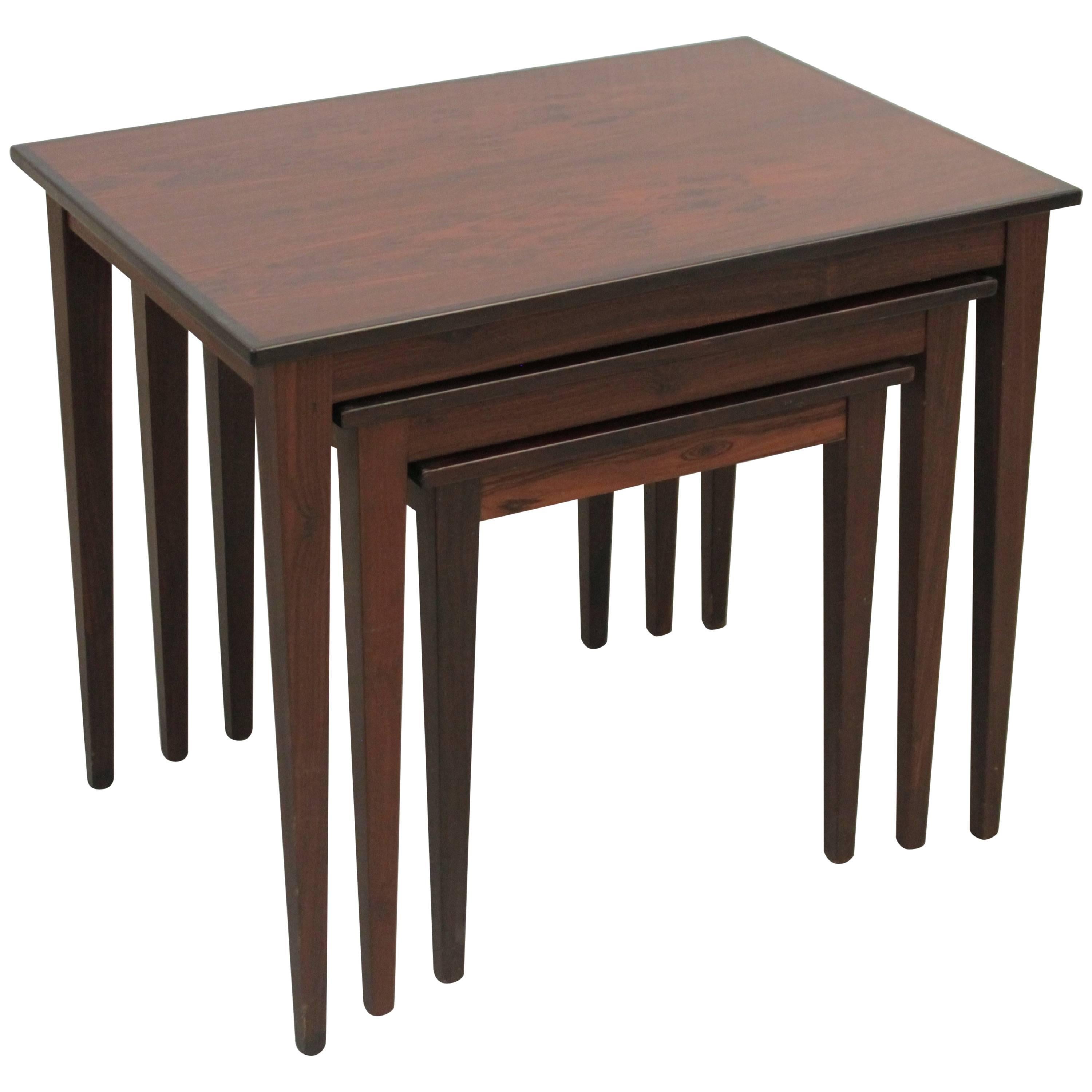Danish Rosewood Nesting Tables For Sale