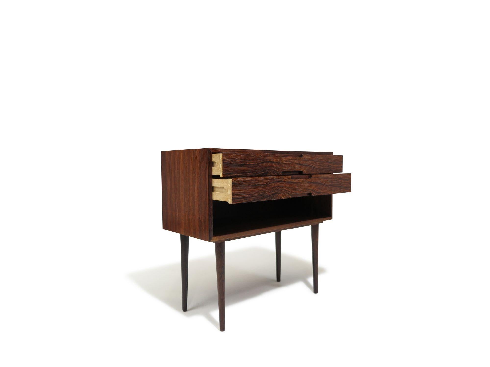 20th Century Danish Rosewood Nightstand Bedside Tables with Drawers For Sale