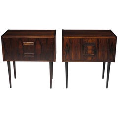 Danish Rosewood Nightstand Bedside Tables with Drawers