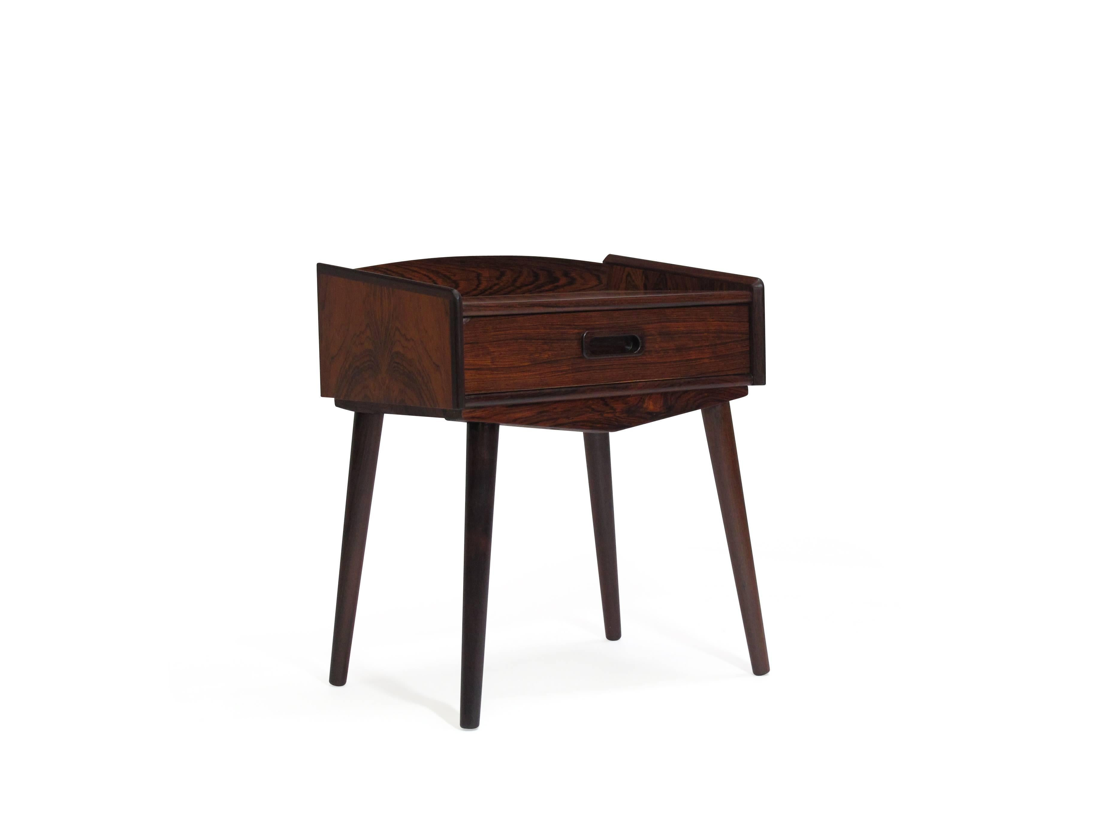 Scandinavian Modern Danish Rosewood Nightstand Side Tables with Drawers