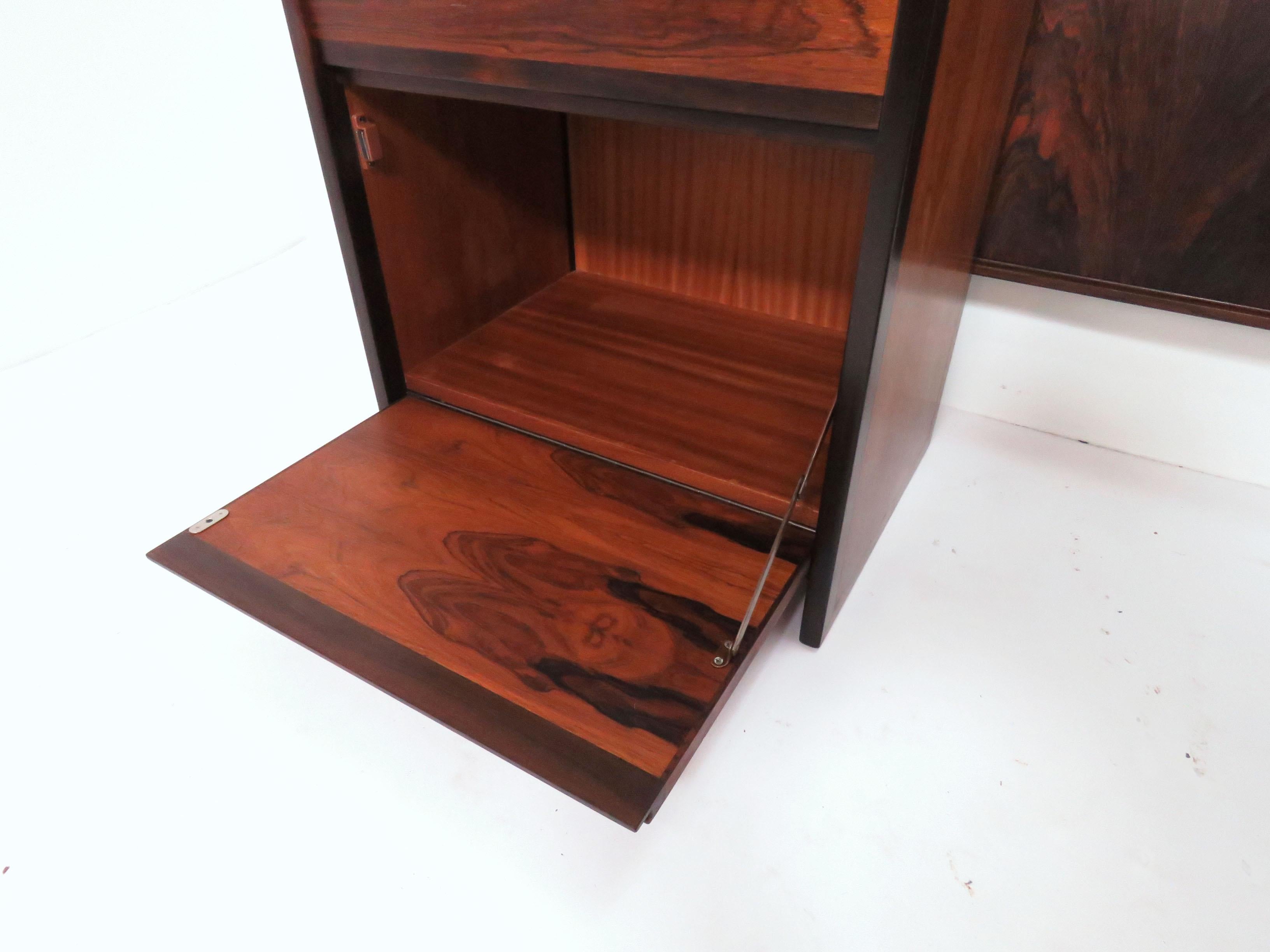 Late 20th Century Danish Rosewood Nightstands and King Headboard Set, circa 1970s