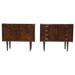 Danish Rosewood Nightstands Cabinets, a Pair