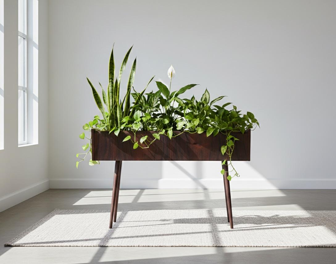 Elegant rosewood planter box from the 1960s, featuring high, slender legs and a light, refined design. Though the maker is unknown, the piece clearly reflects the quality and aesthetics of classic Danish mid-century craftsmanship.

Recently restored