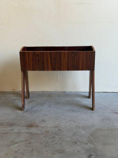Danish Rosewood Planter Stand – Vintage Mid Century Modern Plant Holder