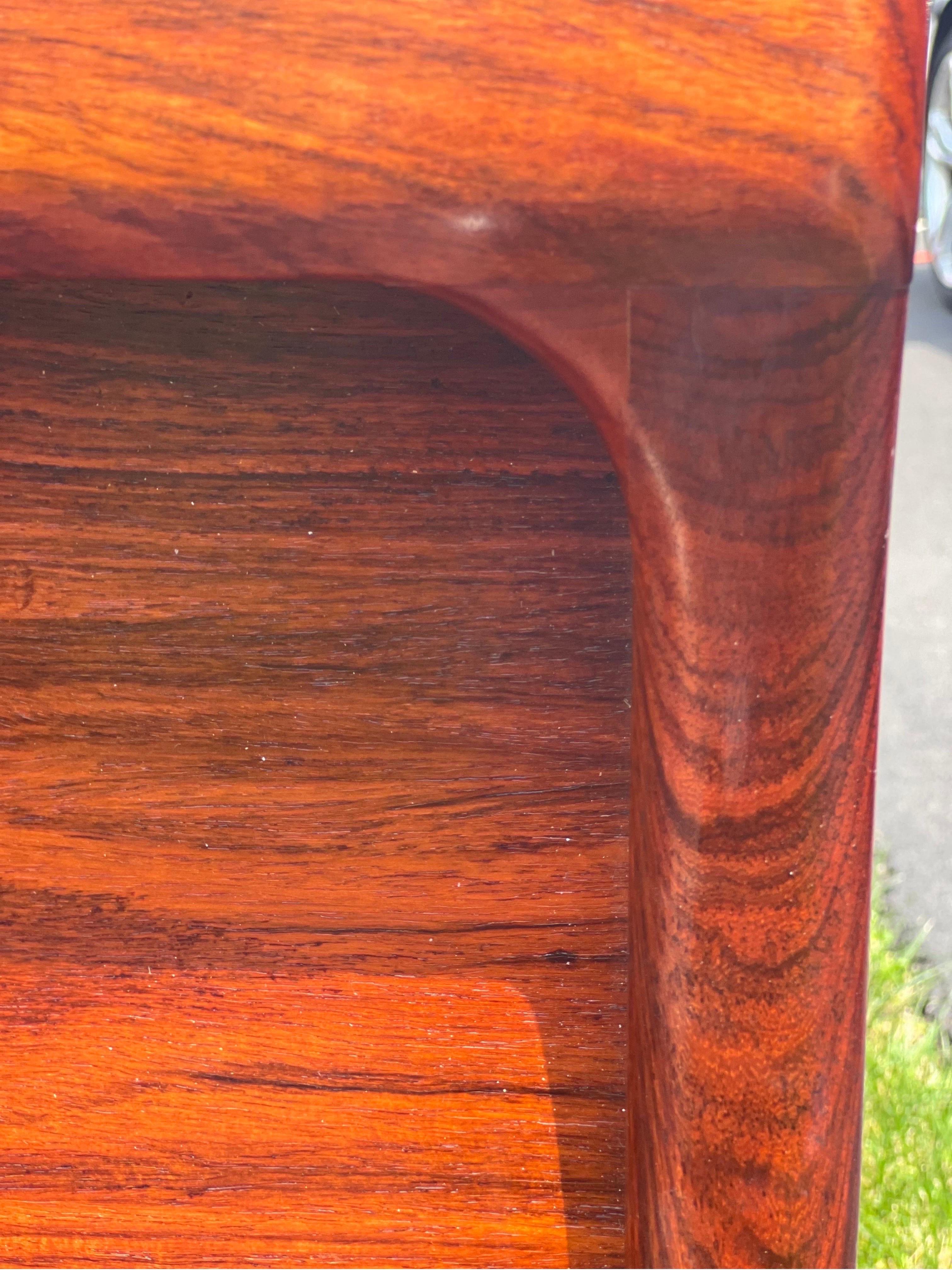 Danish Rosewood Queen Bed with Floating Nightstands and Reading Lights 9