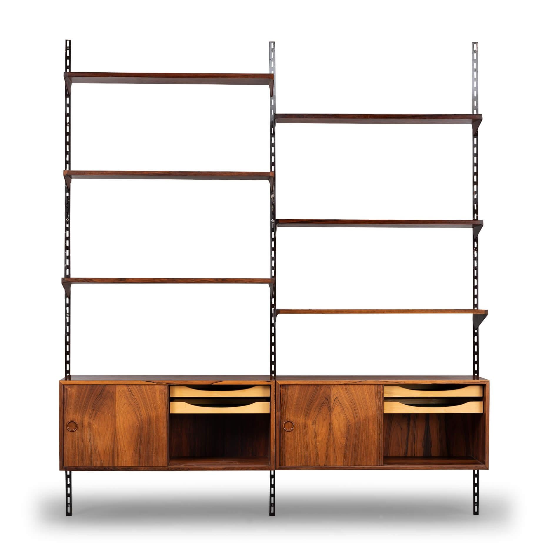 Danish Rosewood Reol Shelve Wall Unit in by Kai Kristiansen for Fm Møbler, 1960s 12