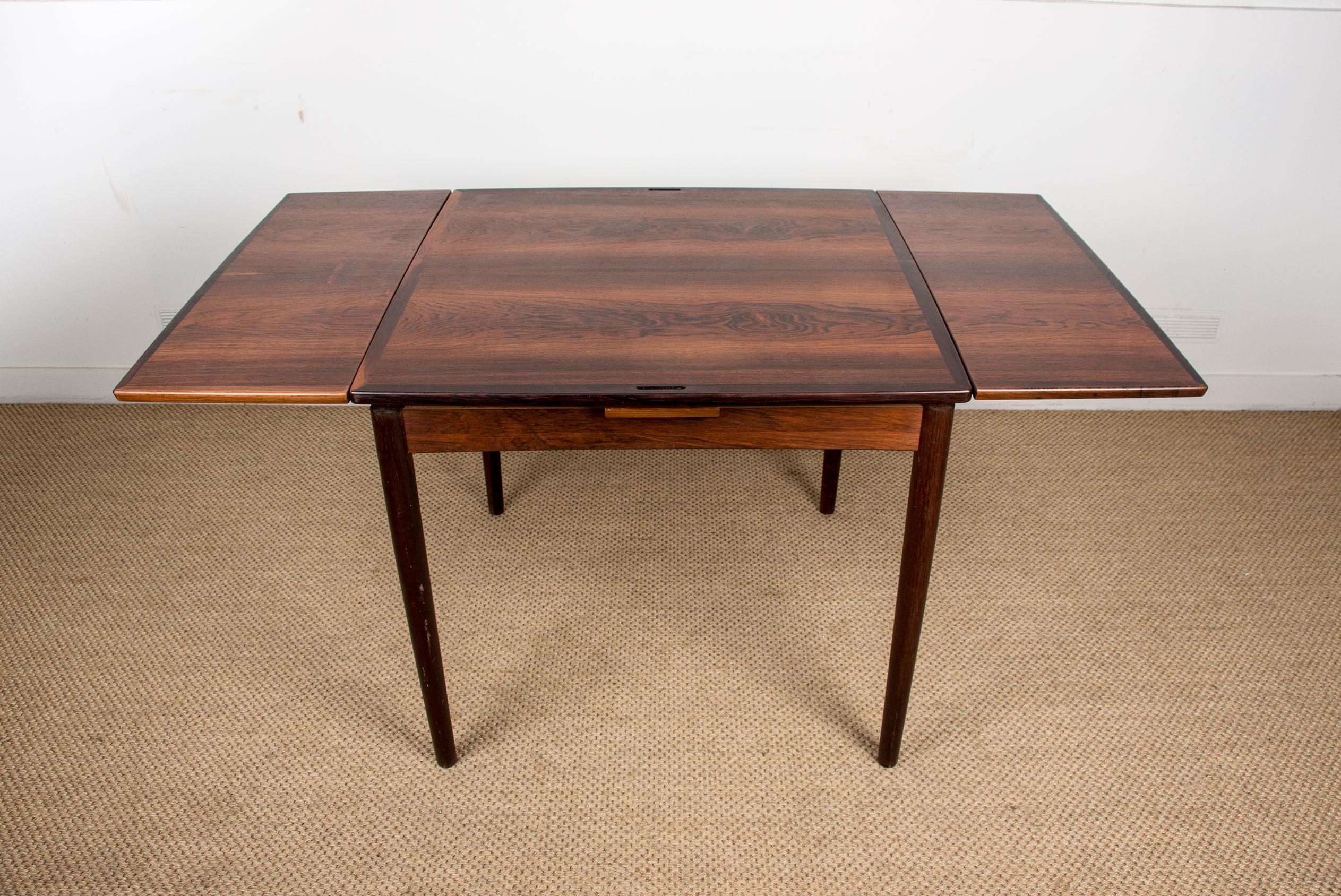 Danish Rosewood Reversible Table Dining or Game by Poul Hundevad 1958 In Good Condition In JOINVILLE-LE-PONT, FR