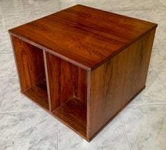 Danish Rosewood Rolling Cube Storage Side Table, Vitzé c. 1950