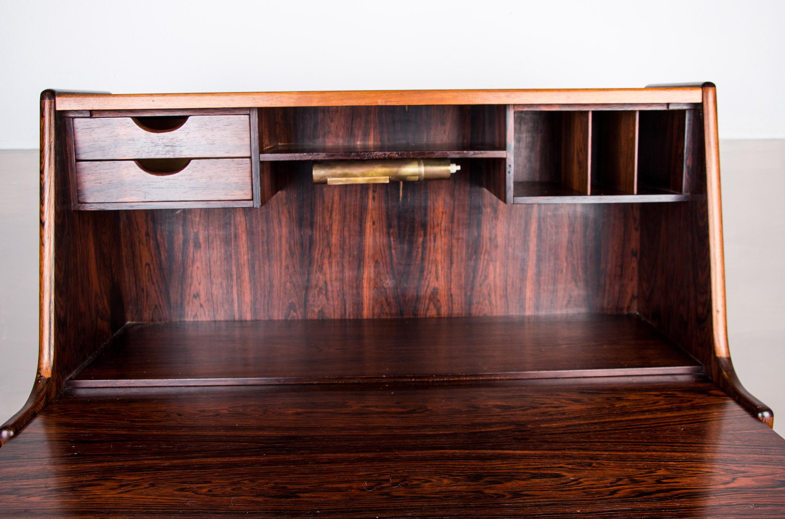 Mid-20th Century Danish Rosewood Secretaire Model 37 by Arne Wahl Iversen for Vinde Mobelfabrik