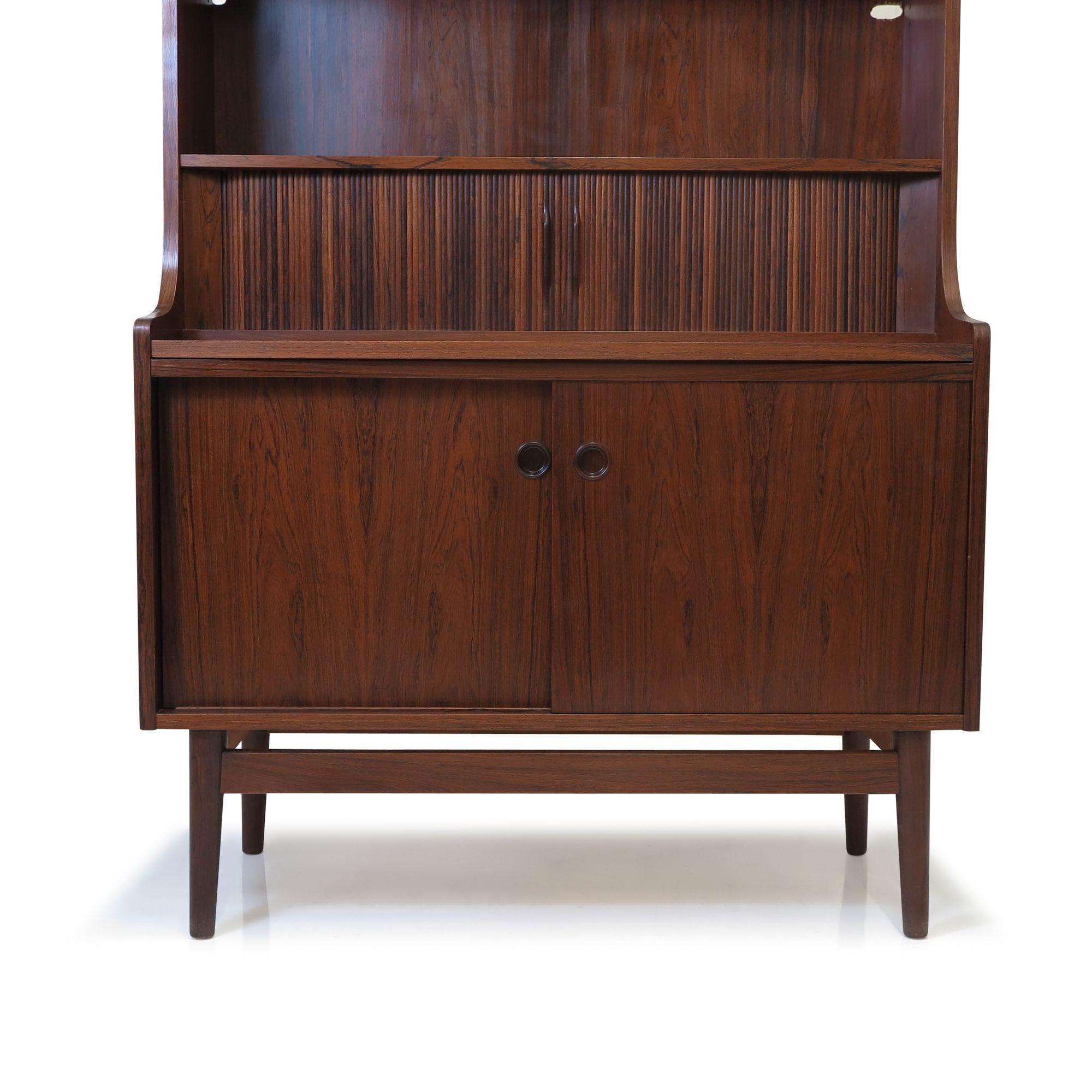 Danish Rosewood Secretary Desk and Bookcase In Excellent Condition For Sale In Oakland, CA