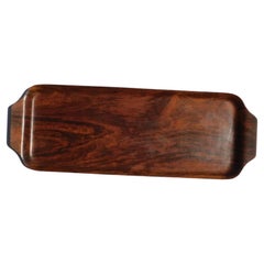 Bandeja de servir danesa de palisandro - Estampada Made in Denmark - Circa 1960's