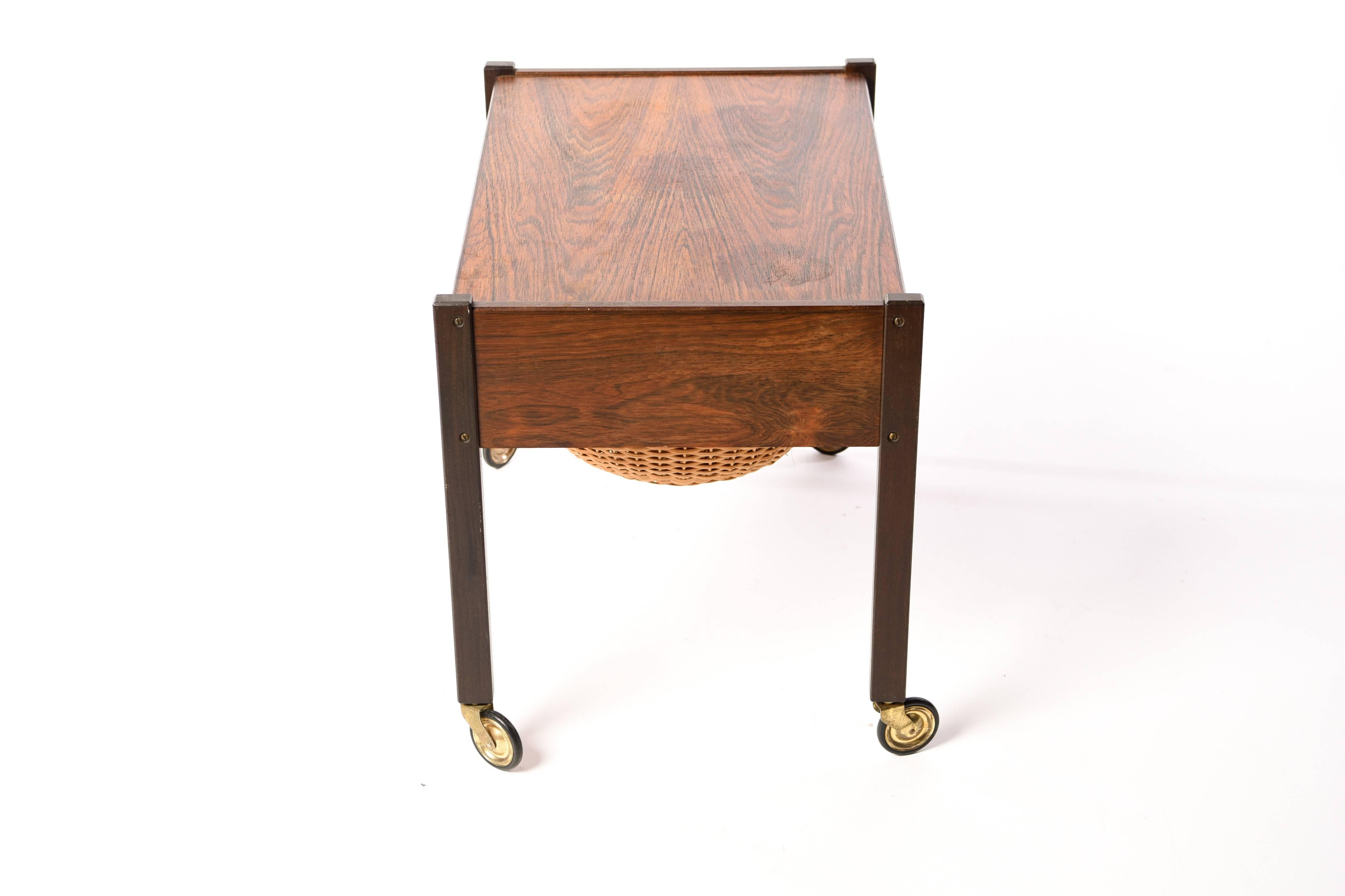Danish Rosewood Sewing or Side Table 6
