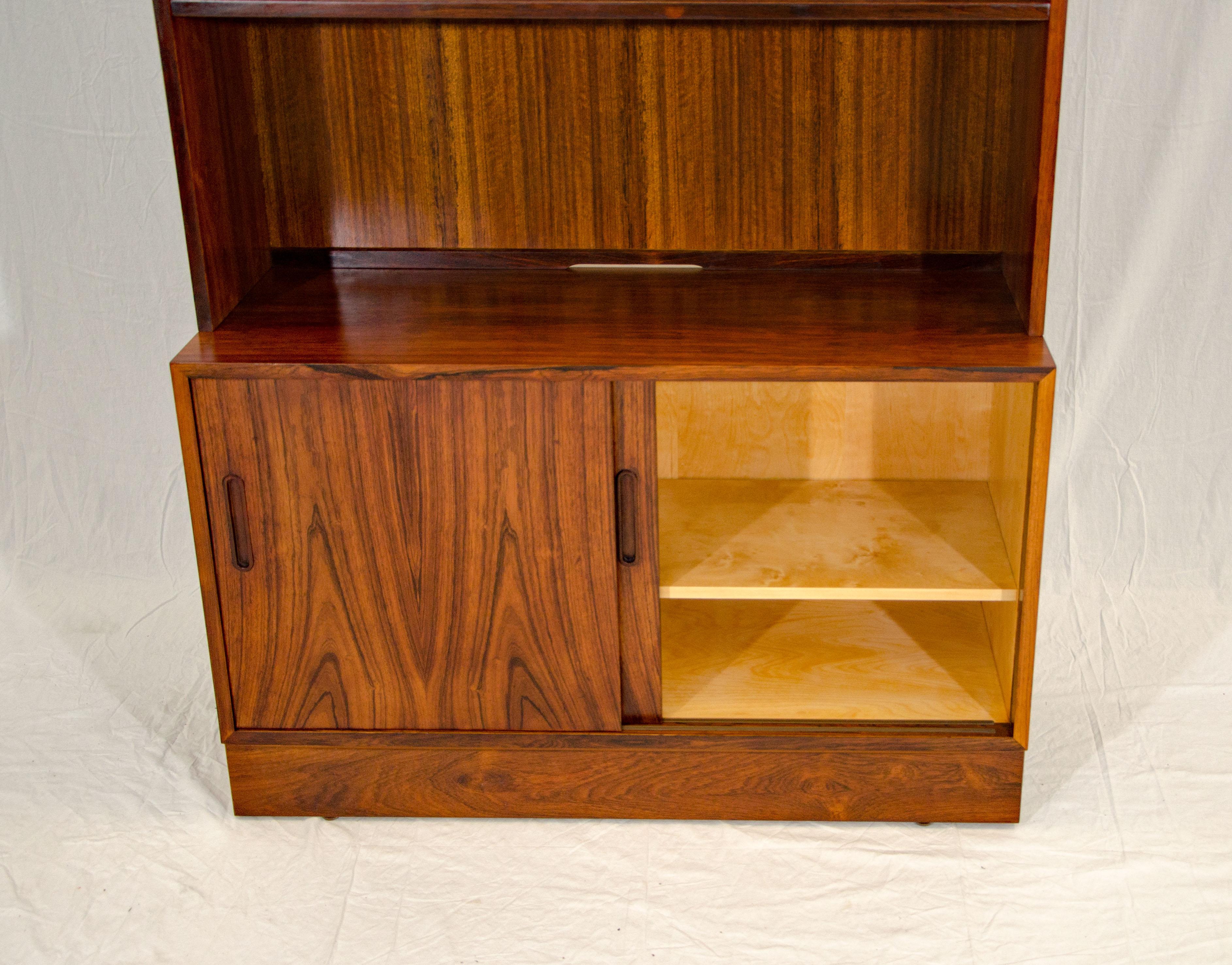 Danish Rosewood Shelf Bookcase on Cabinet Base, Poul Hundevad 4