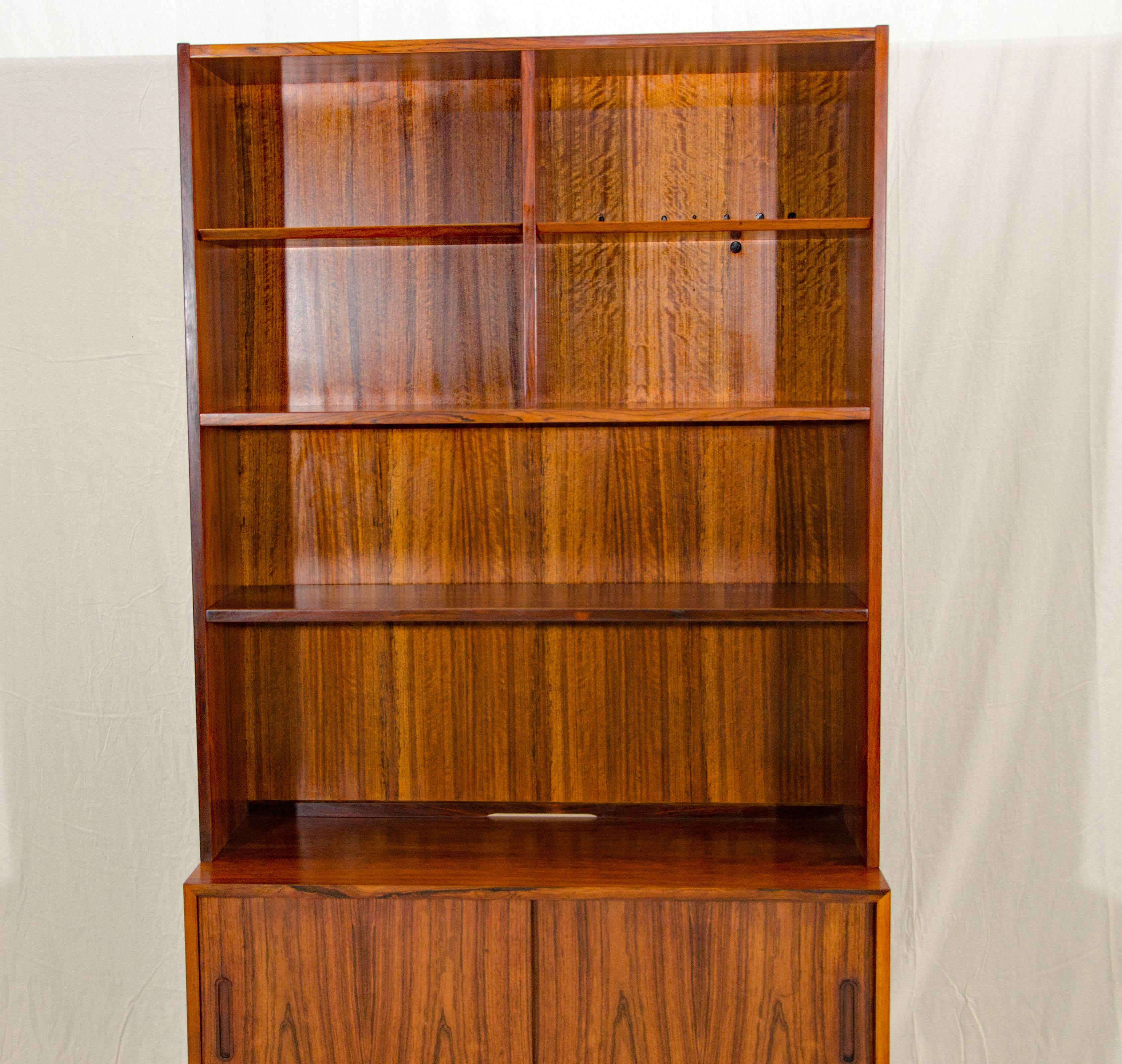 20th Century Danish Rosewood Shelf Bookcase on Cabinet Base, Poul Hundevad