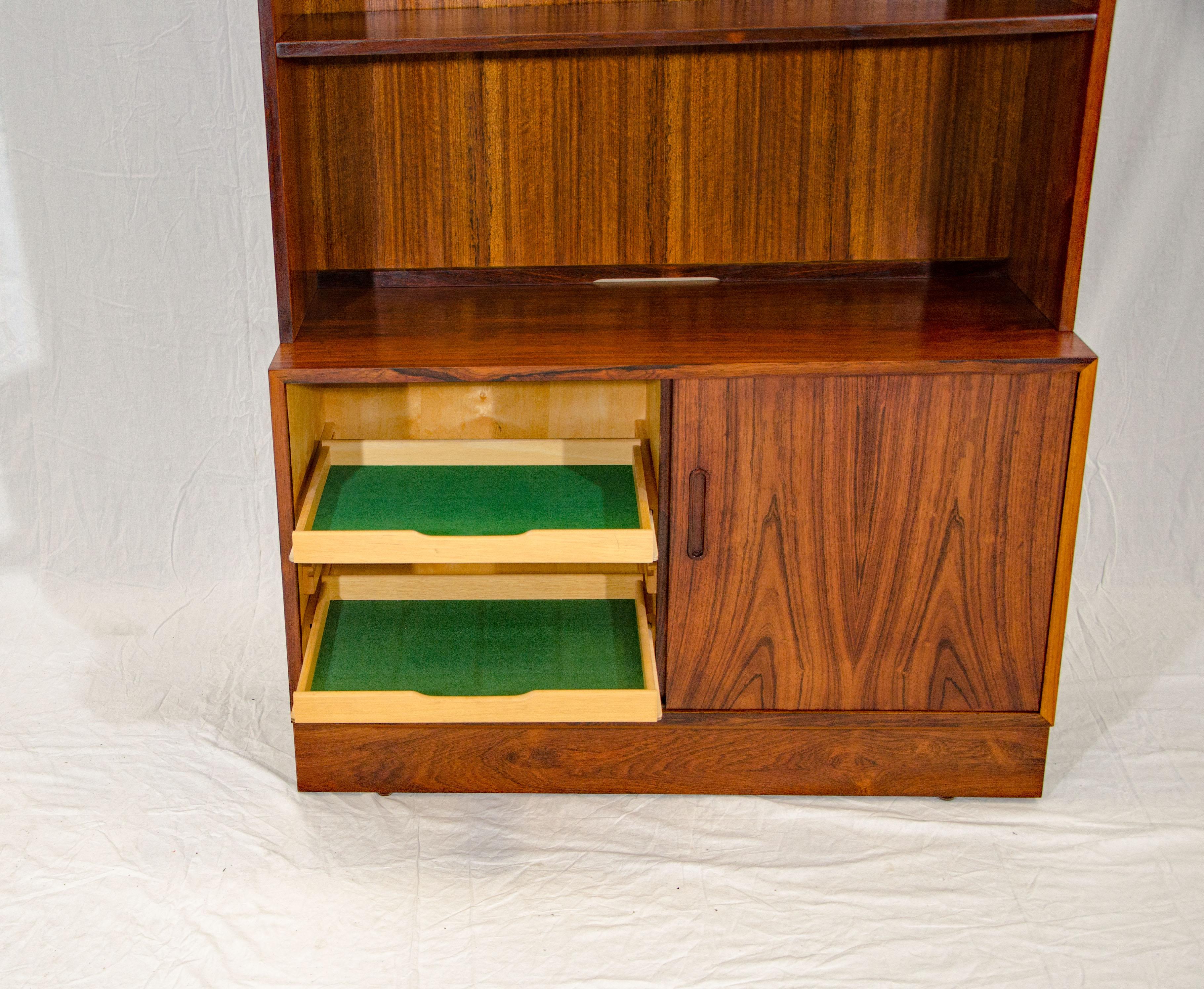 Danish Rosewood Shelf Bookcase on Cabinet Base, Poul Hundevad 3