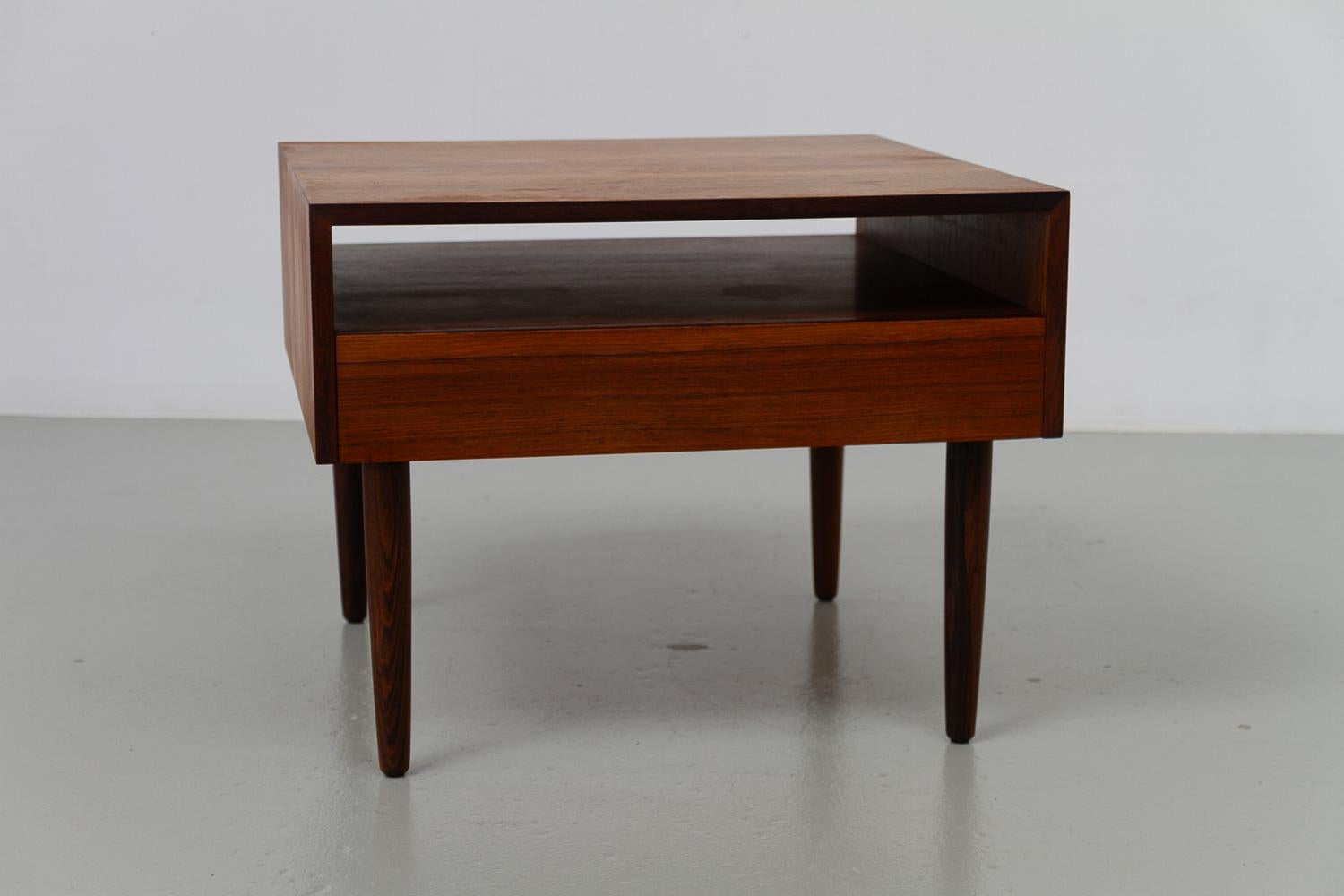 Mid-Century Modern Danish Rosewood Side or End Table with Drawer, 1960s. For Sale