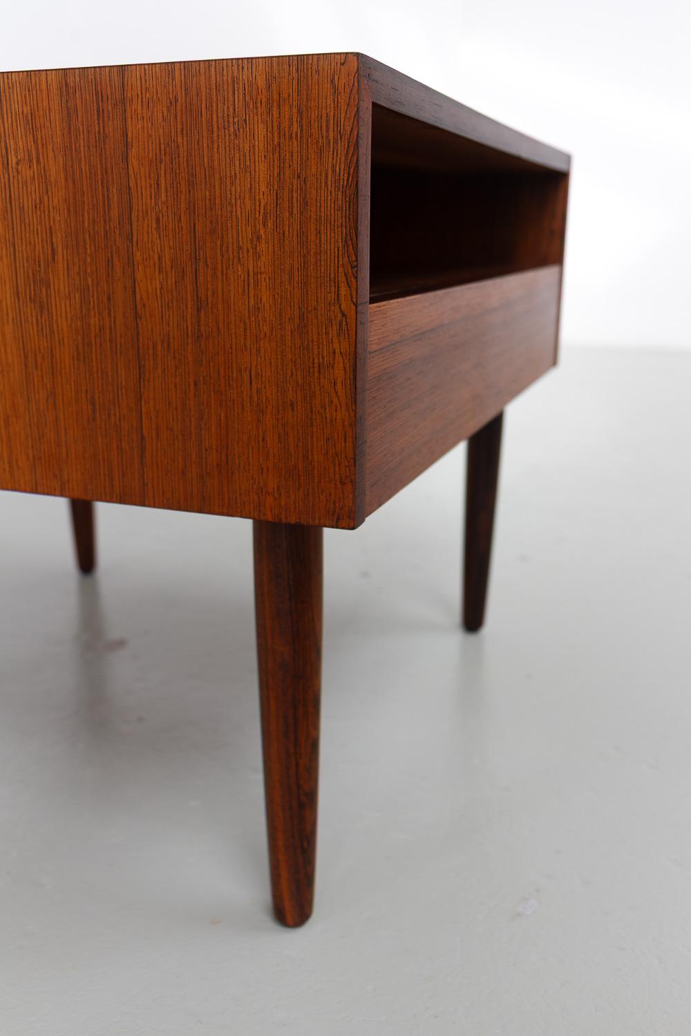 Mid-20th Century Danish Rosewood Side or End Table with Drawer, 1960s. For Sale