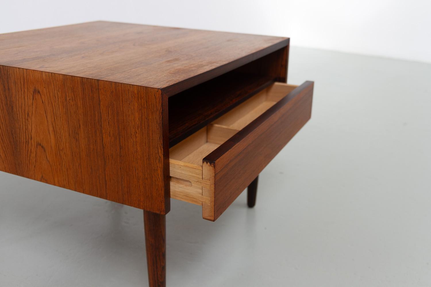 Danish Rosewood Side or End Table with Drawer, 1960s. For Sale 1