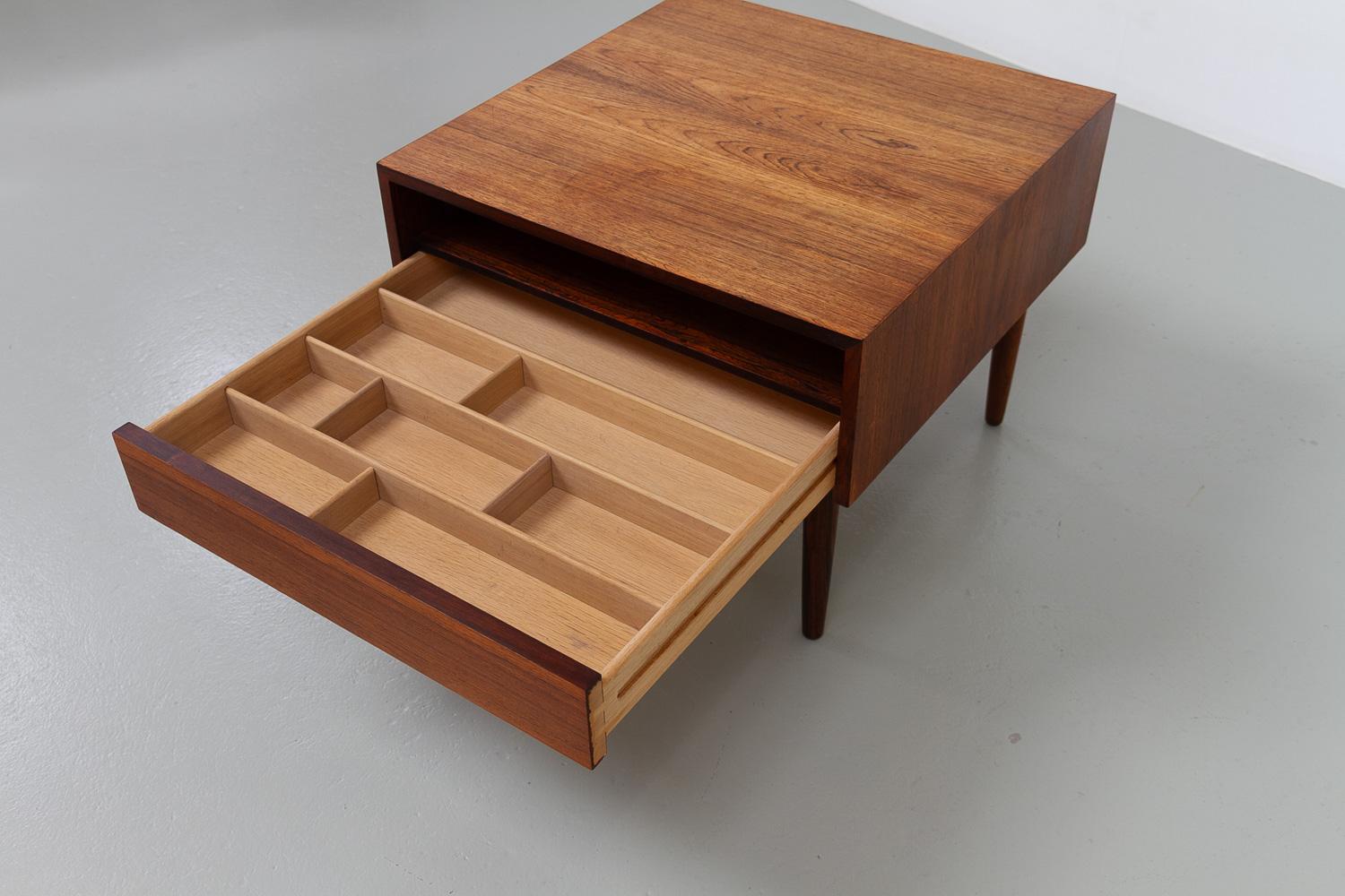 Danish Rosewood Side or End Table with Drawer, 1960s. For Sale 3