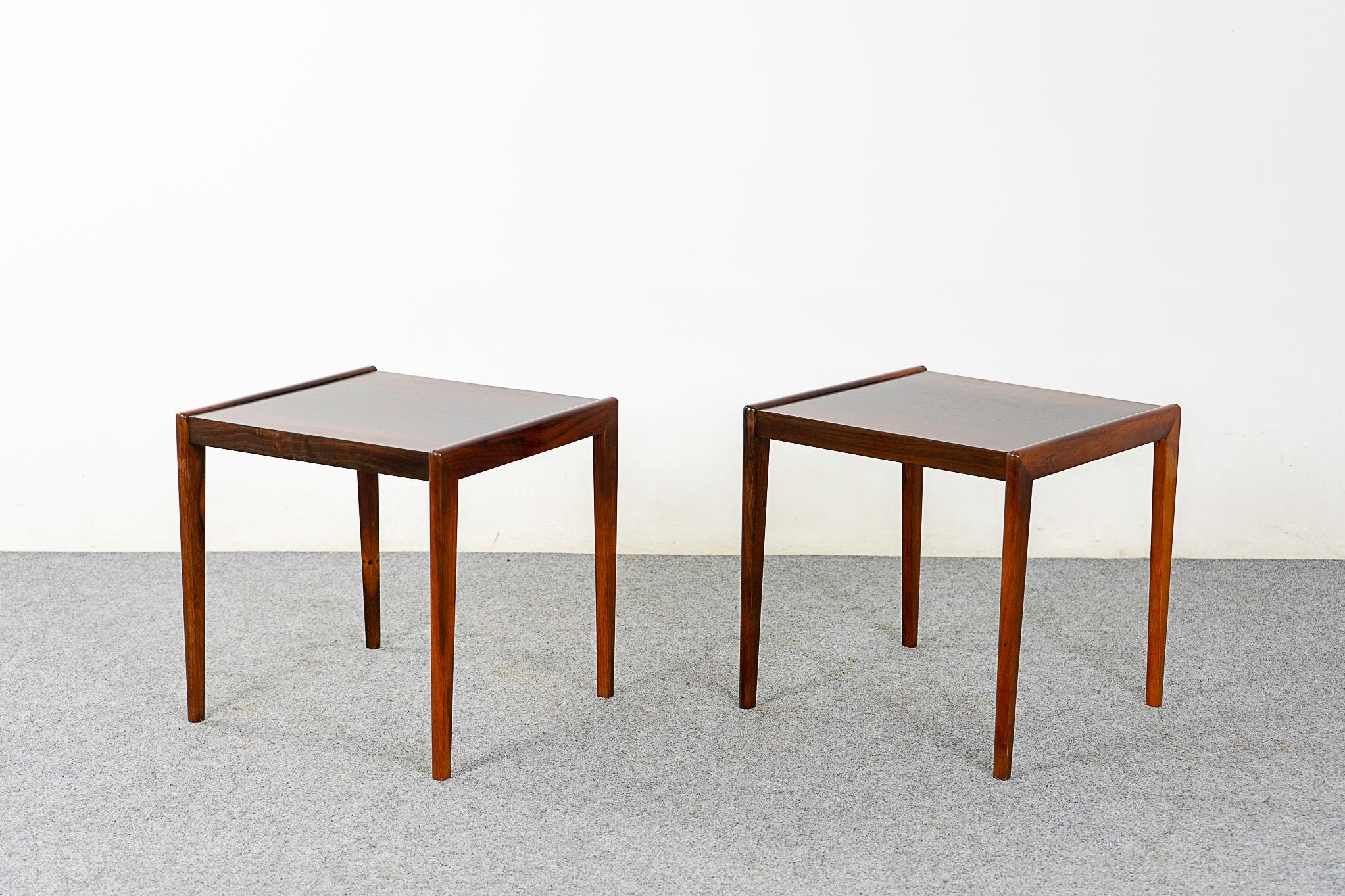 Scandinavian Modern Danish Rosewood Side Table Pair