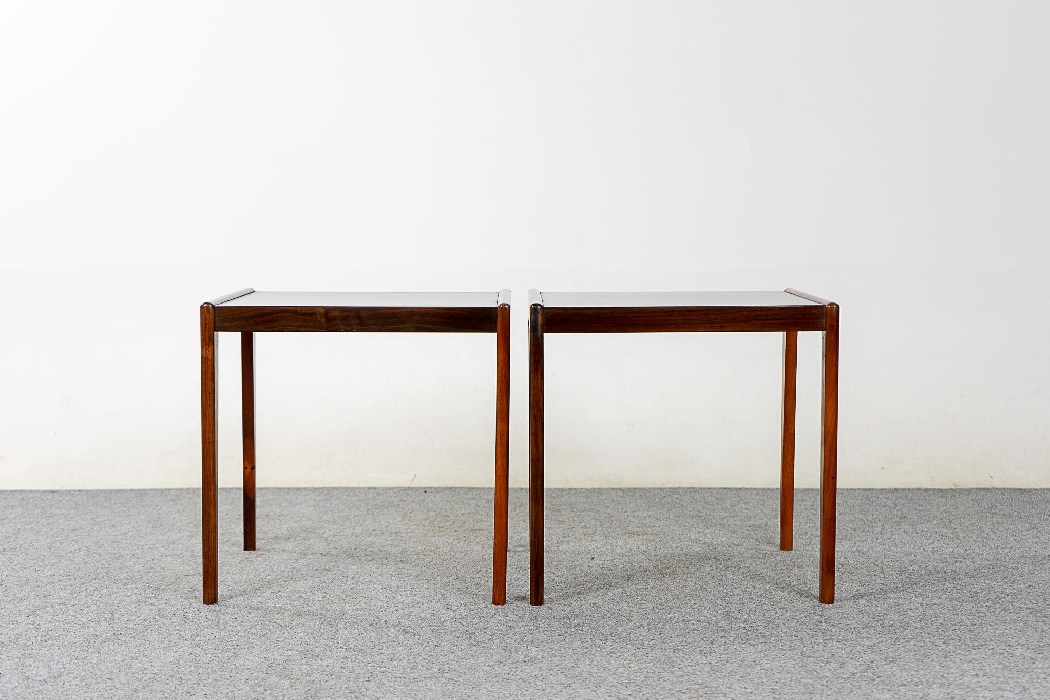 Danish Rosewood Side Table Pair In Good Condition In VANCOUVER, CA