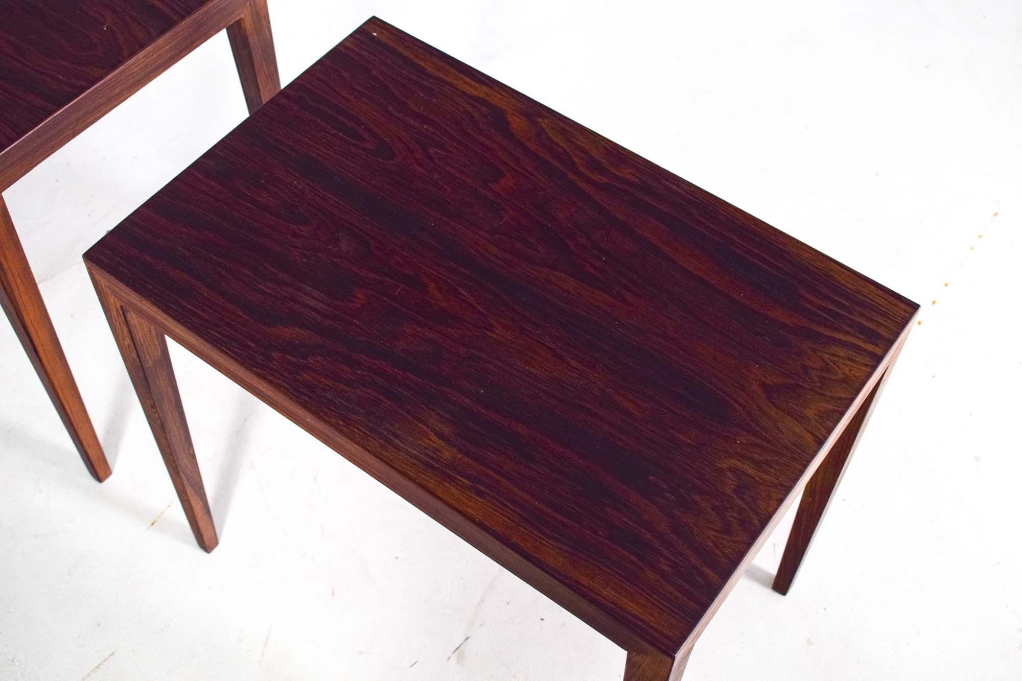 Danish Rosewood Side Tables by Severin Hansen for Haslev 1