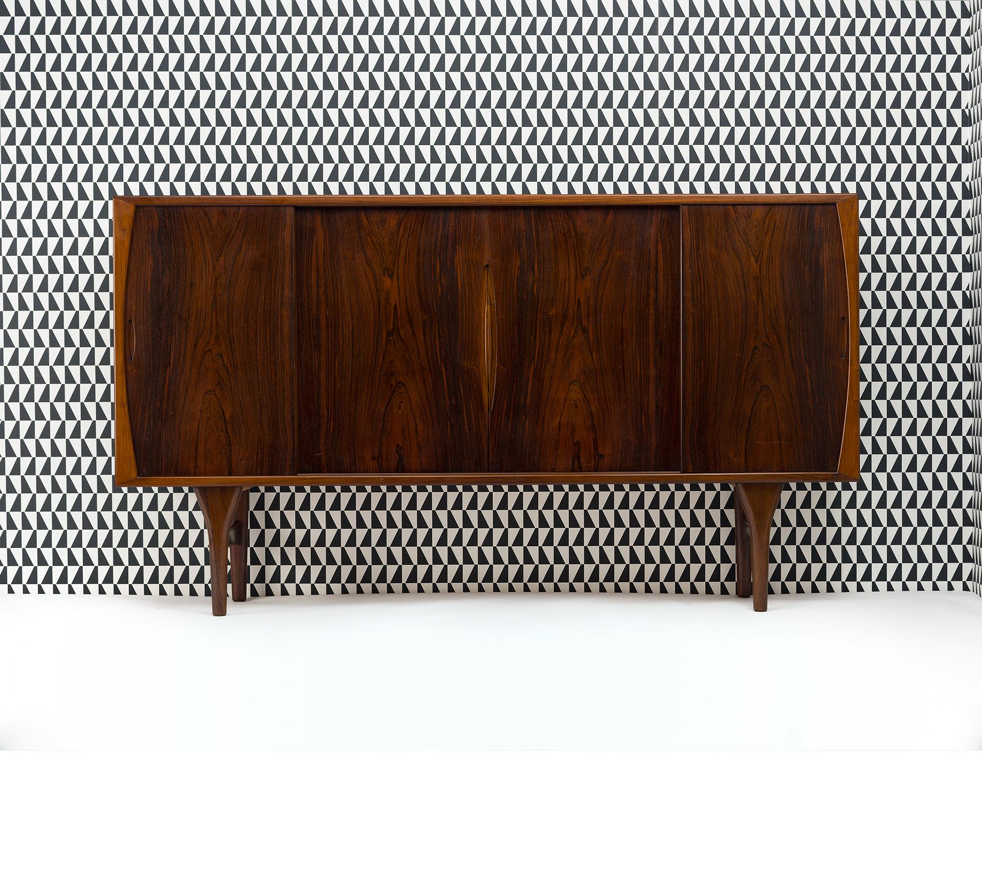 Hardwood Danish Sideboard by Henning Kjaernulf for Bruno Hansen, 1960s