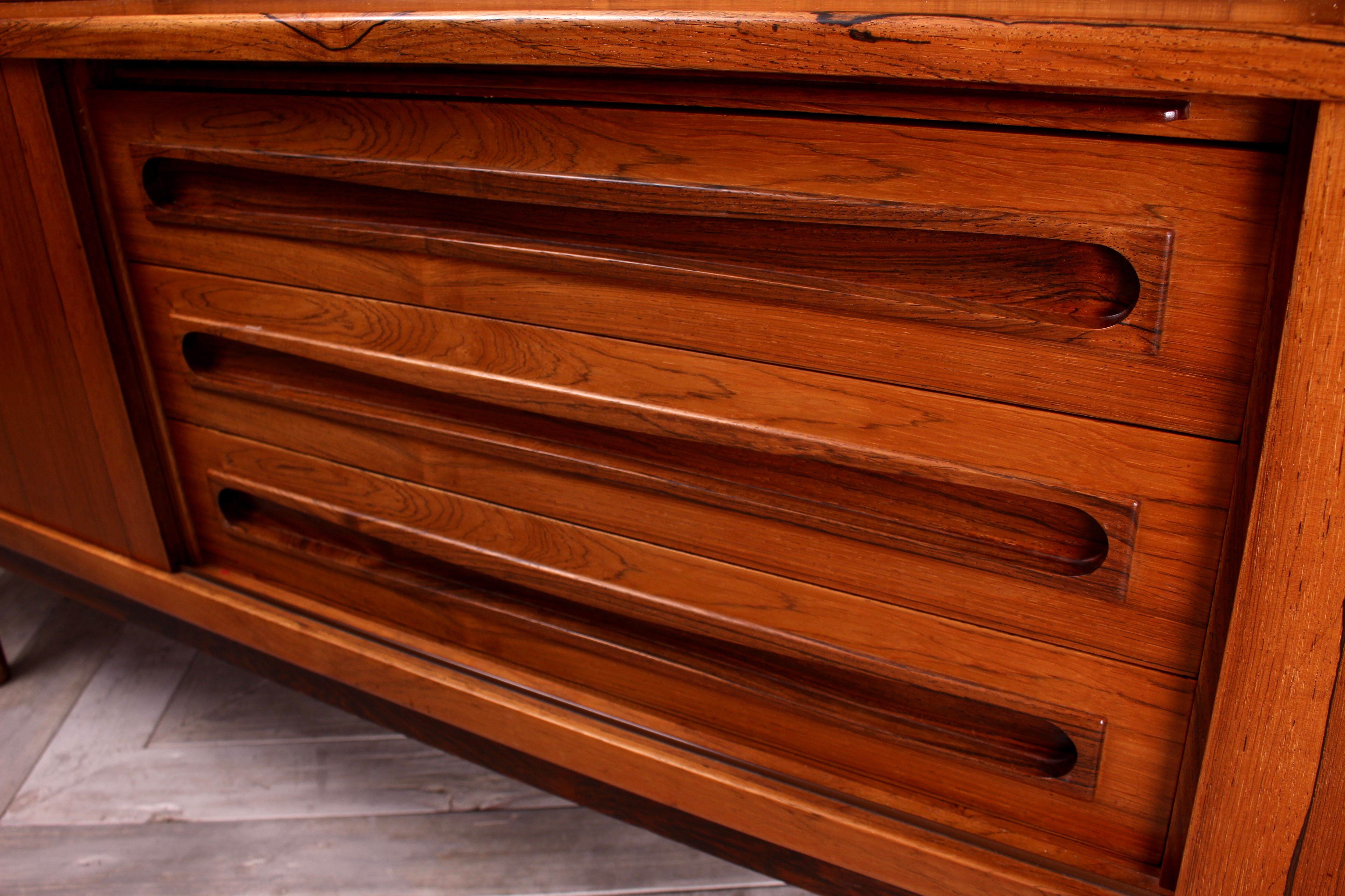 Danish Rosewood Sideboard Credenza by Johannes Andersen, circa 1960 For Sale 5