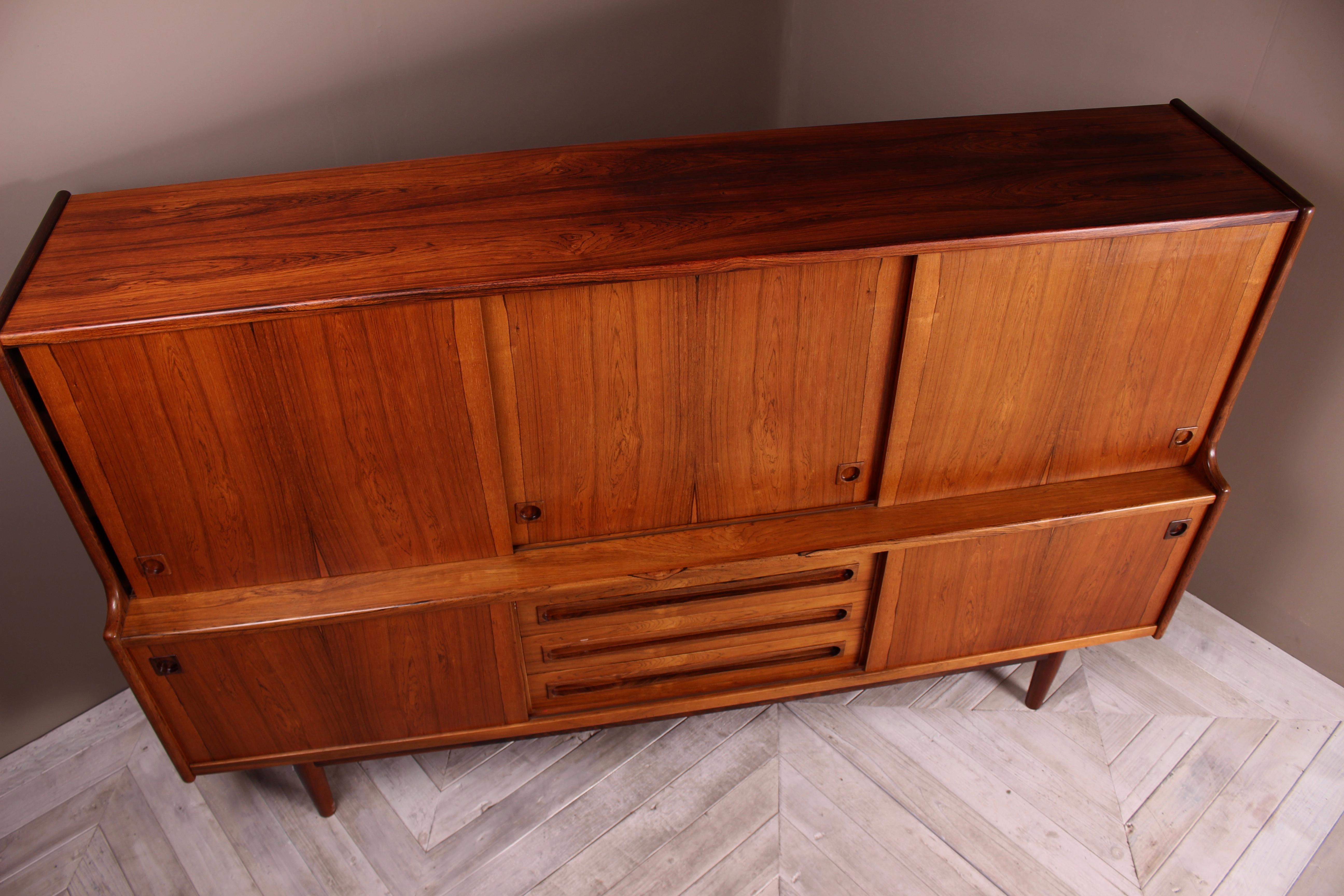 Danish Rosewood Sideboard Credenza by Johannes Andersen, circa 1960 For Sale 7