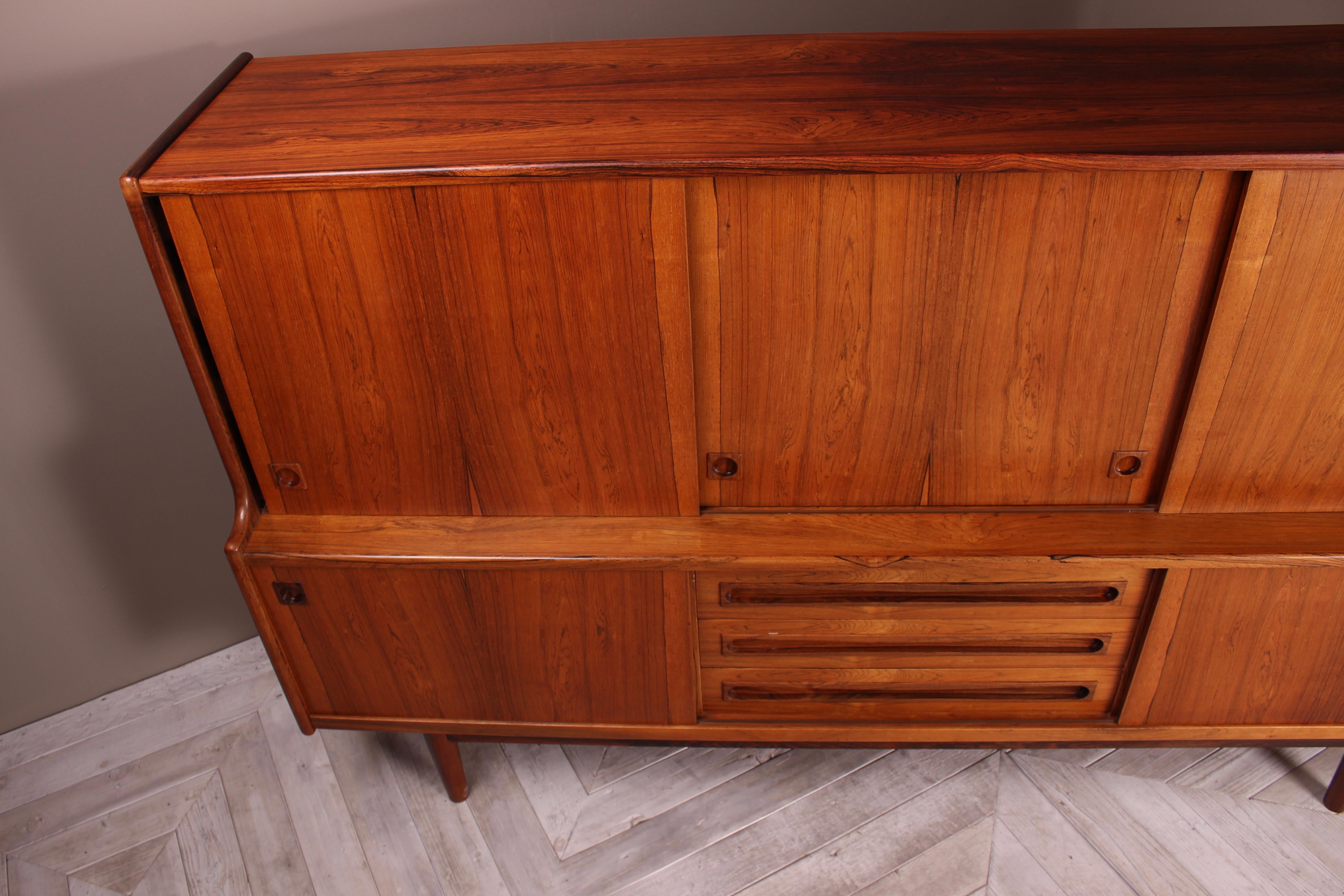 Danish Rosewood Sideboard Credenza by Johannes Andersen, circa 1960 For Sale 8