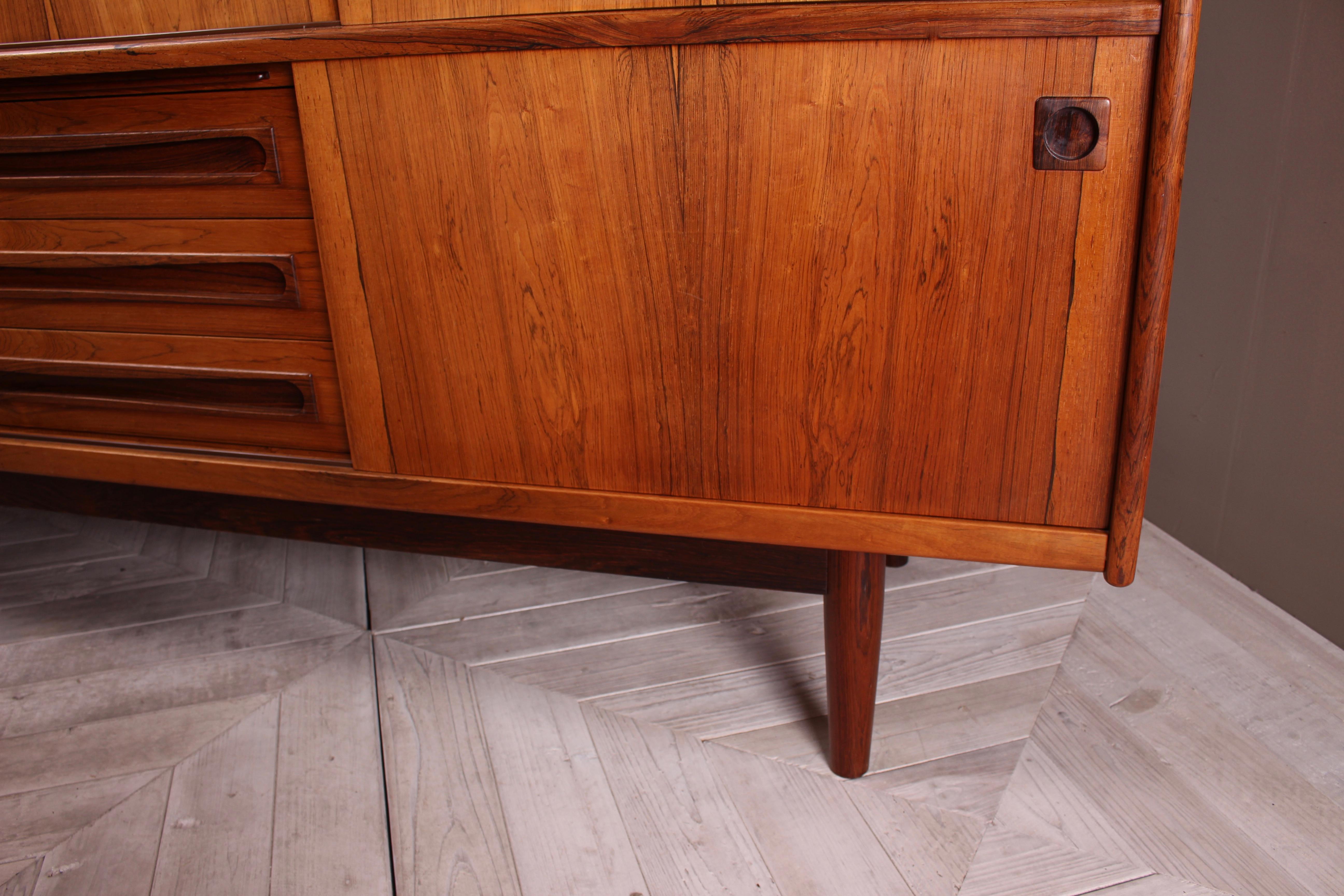 Danish Rosewood Sideboard Credenza by Johannes Andersen, circa 1960 For Sale 9