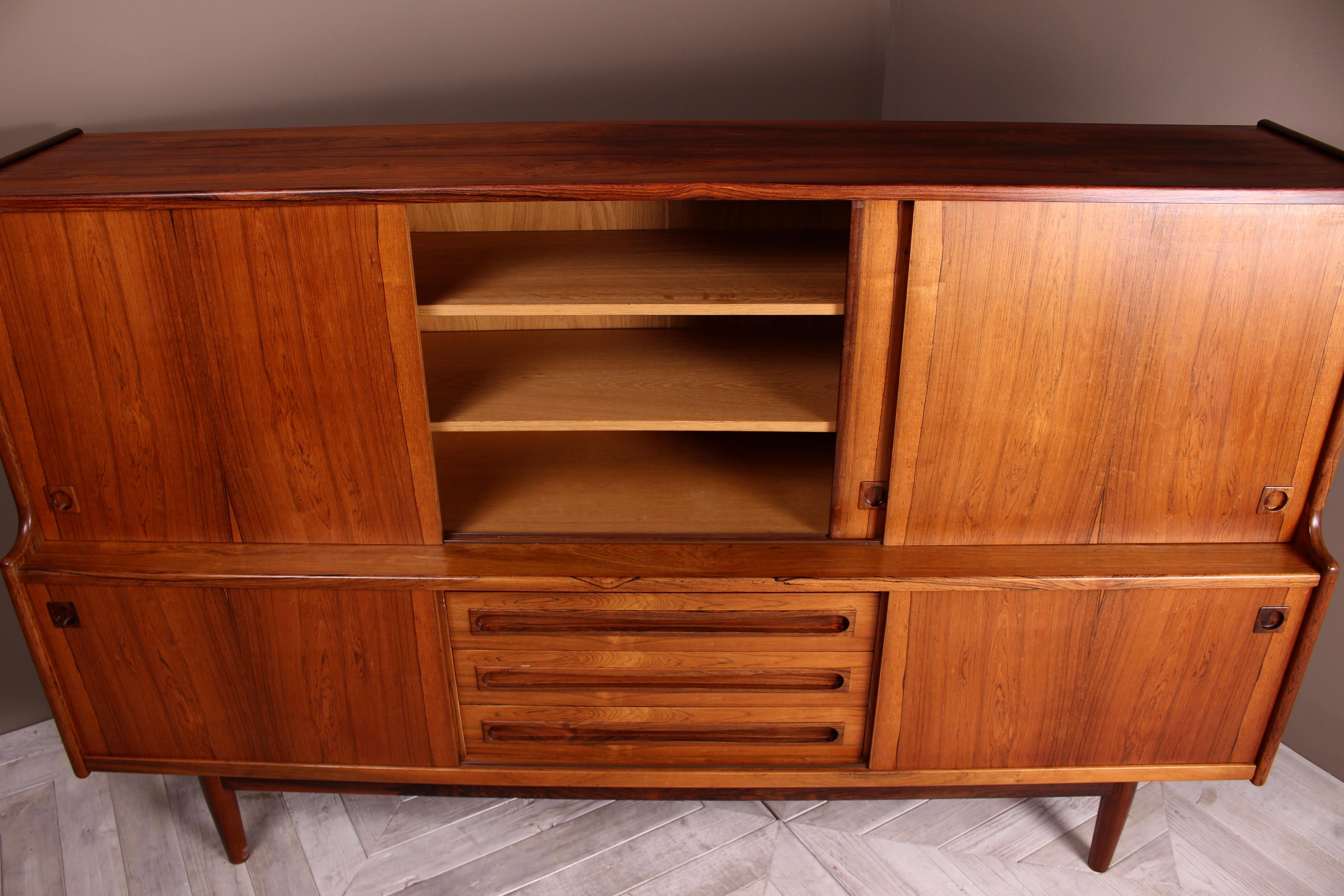 Danish Rosewood Sideboard Credenza by Johannes Andersen, circa 1960 For Sale 1