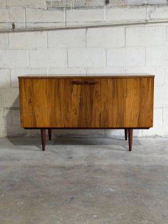 Danish Rosewood Sideboard Credenza Storage Unit with Hinged Doors Denmark 1960s