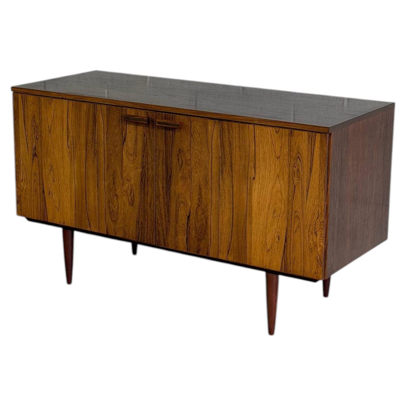 Danish Rosewood Sideboard Credenza Storage Unit with Hinged Doors Denmark 1960s