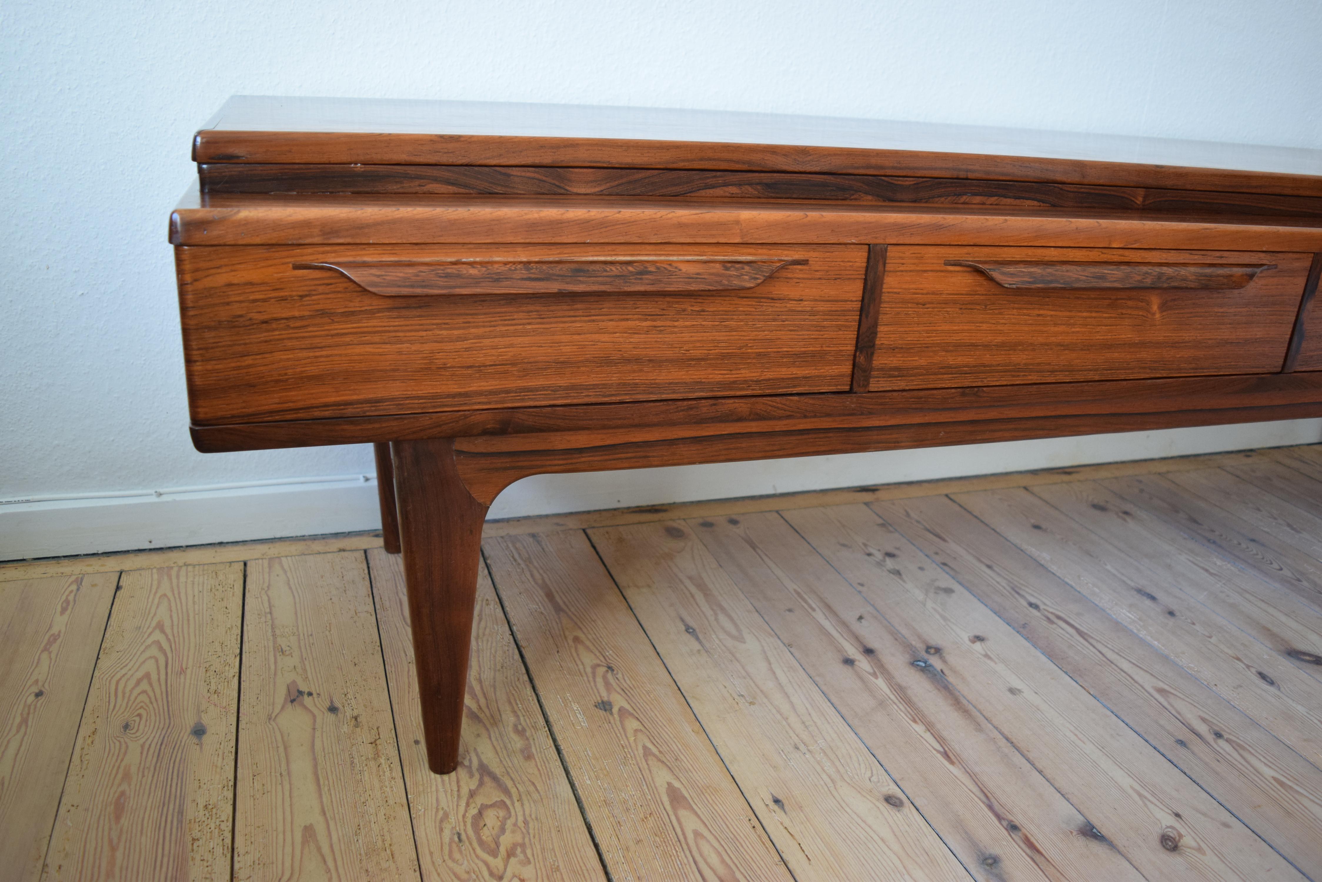 Mid-20th Century Danish Rosewood Sideboard or Media Console