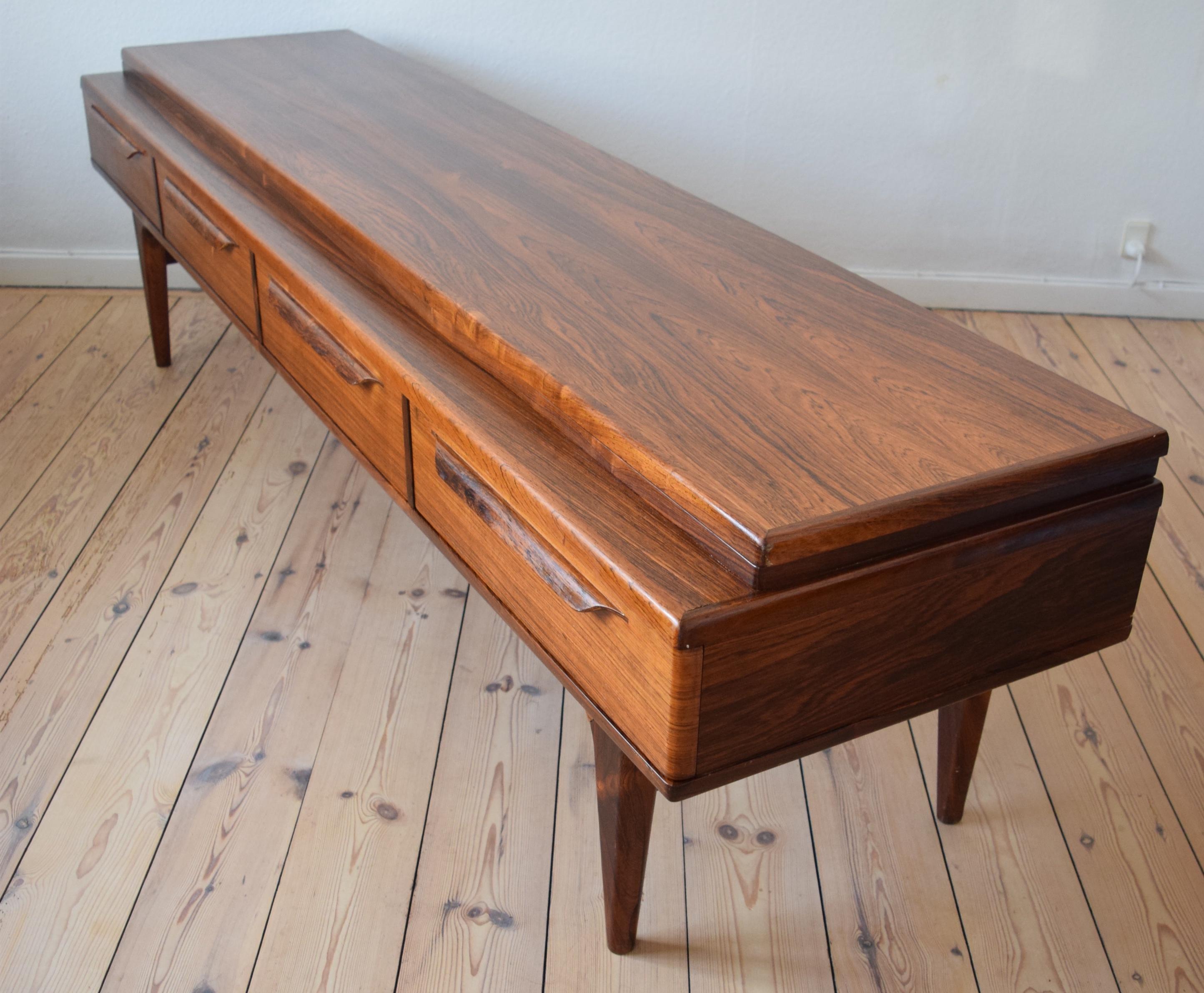 Danish Rosewood Sideboard or Media Console 3