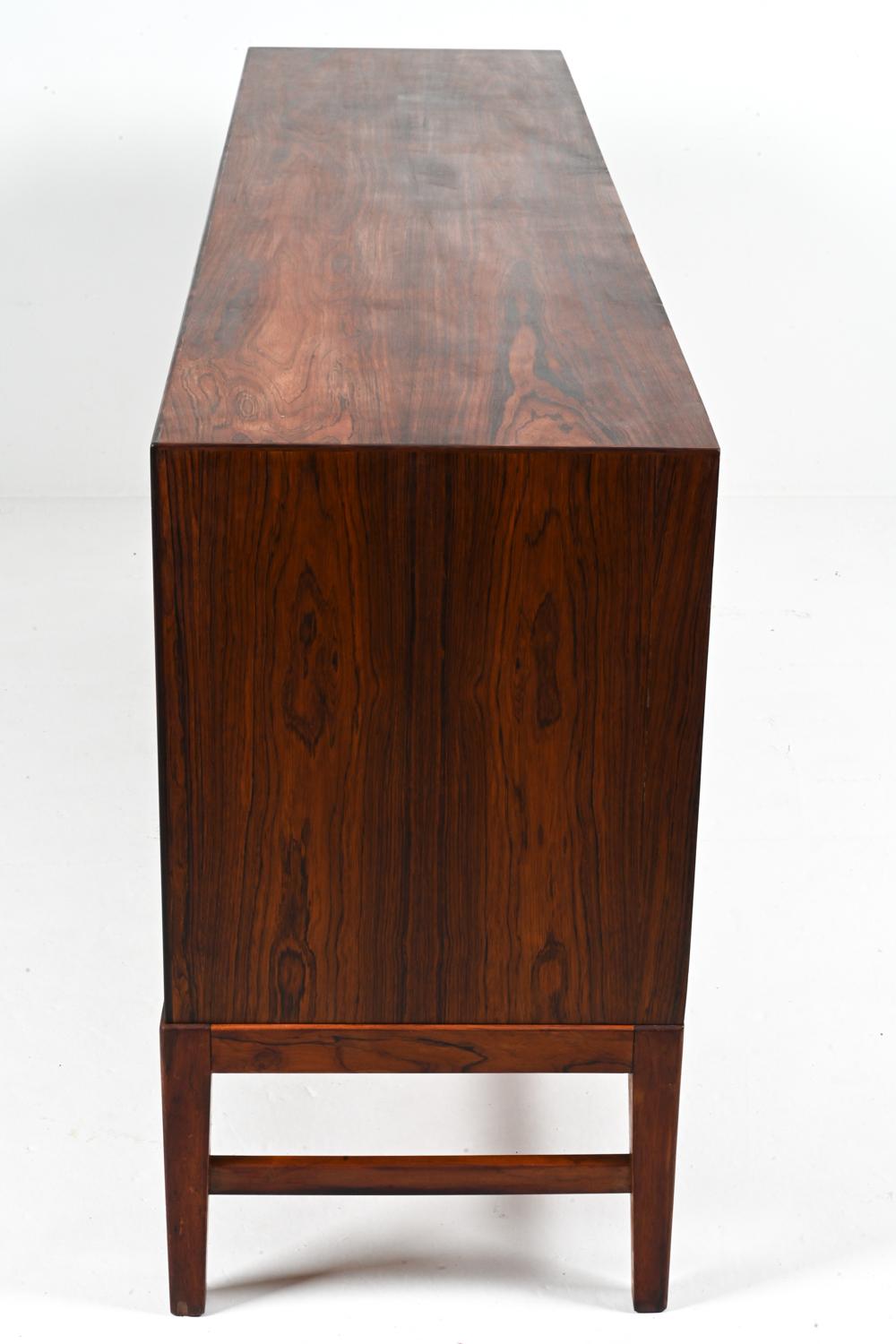 Danish Rosewood Sideboard with Tambour Doors, in the Manner of Ole Wanscher For Sale 6