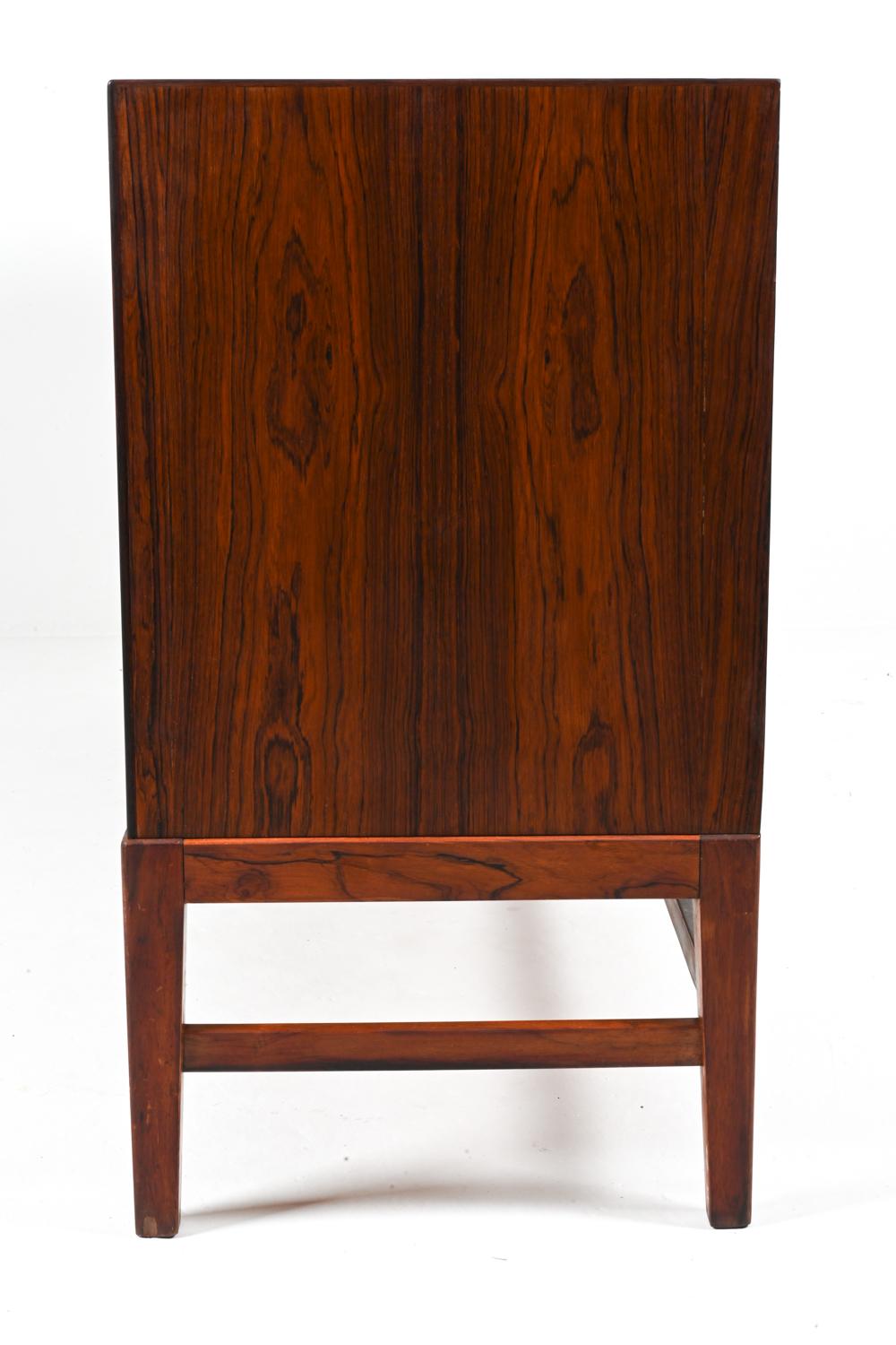 Danish Rosewood Sideboard with Tambour Doors, in the Manner of Ole Wanscher For Sale 7