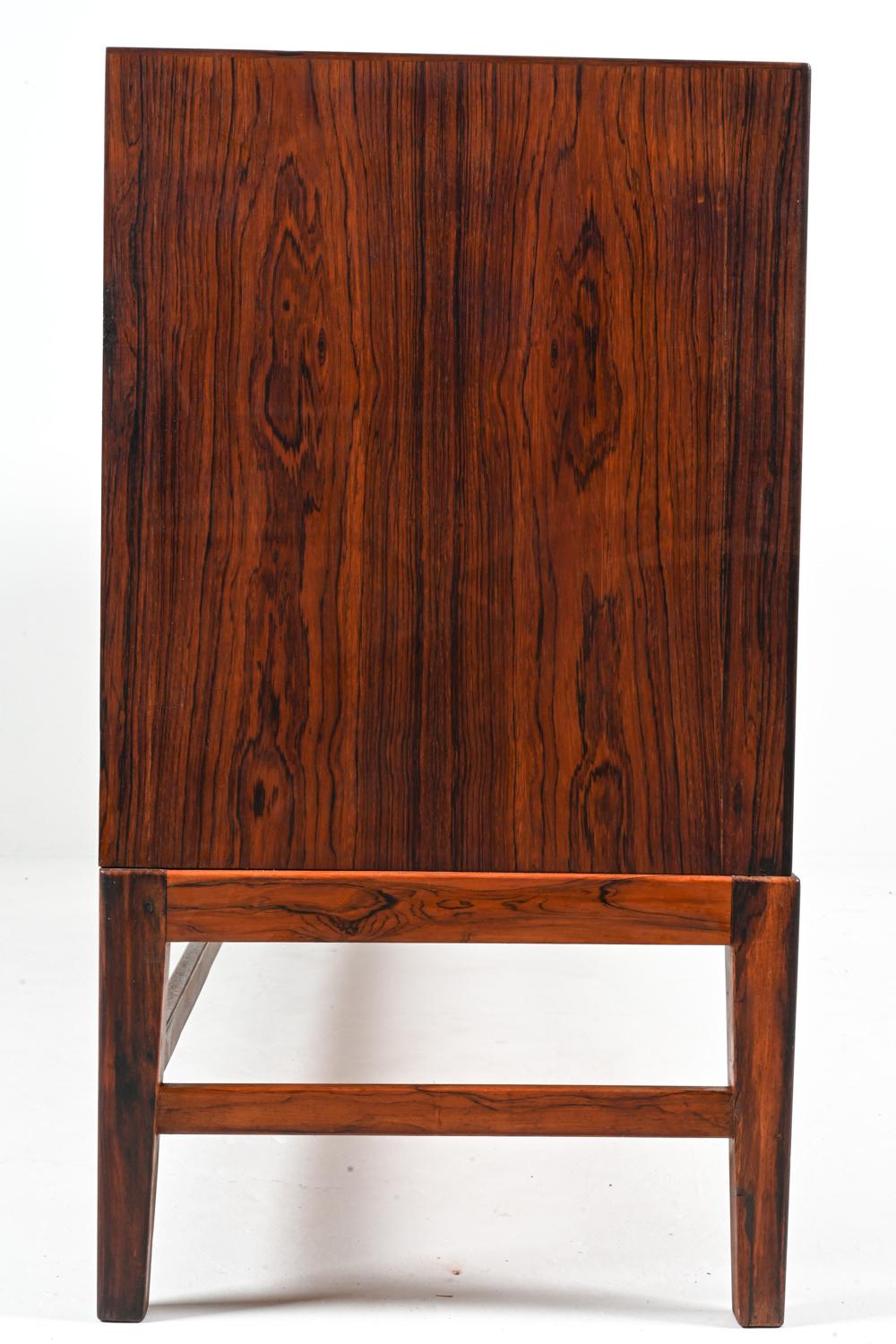 Danish Rosewood Sideboard with Tambour Doors, in the Manner of Ole Wanscher For Sale 12