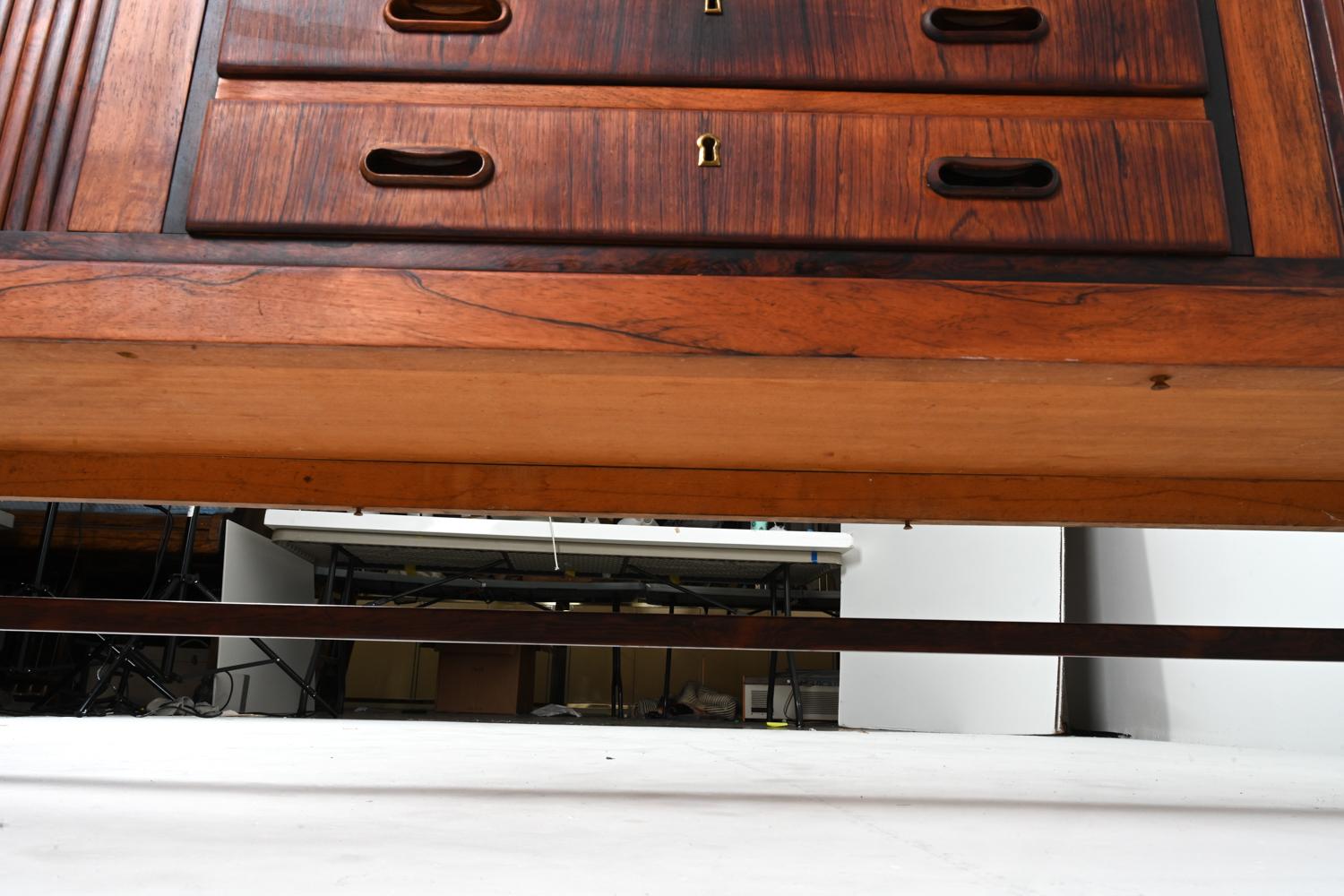 Danish Rosewood Sideboard with Tambour Doors, in the Manner of Ole Wanscher 14