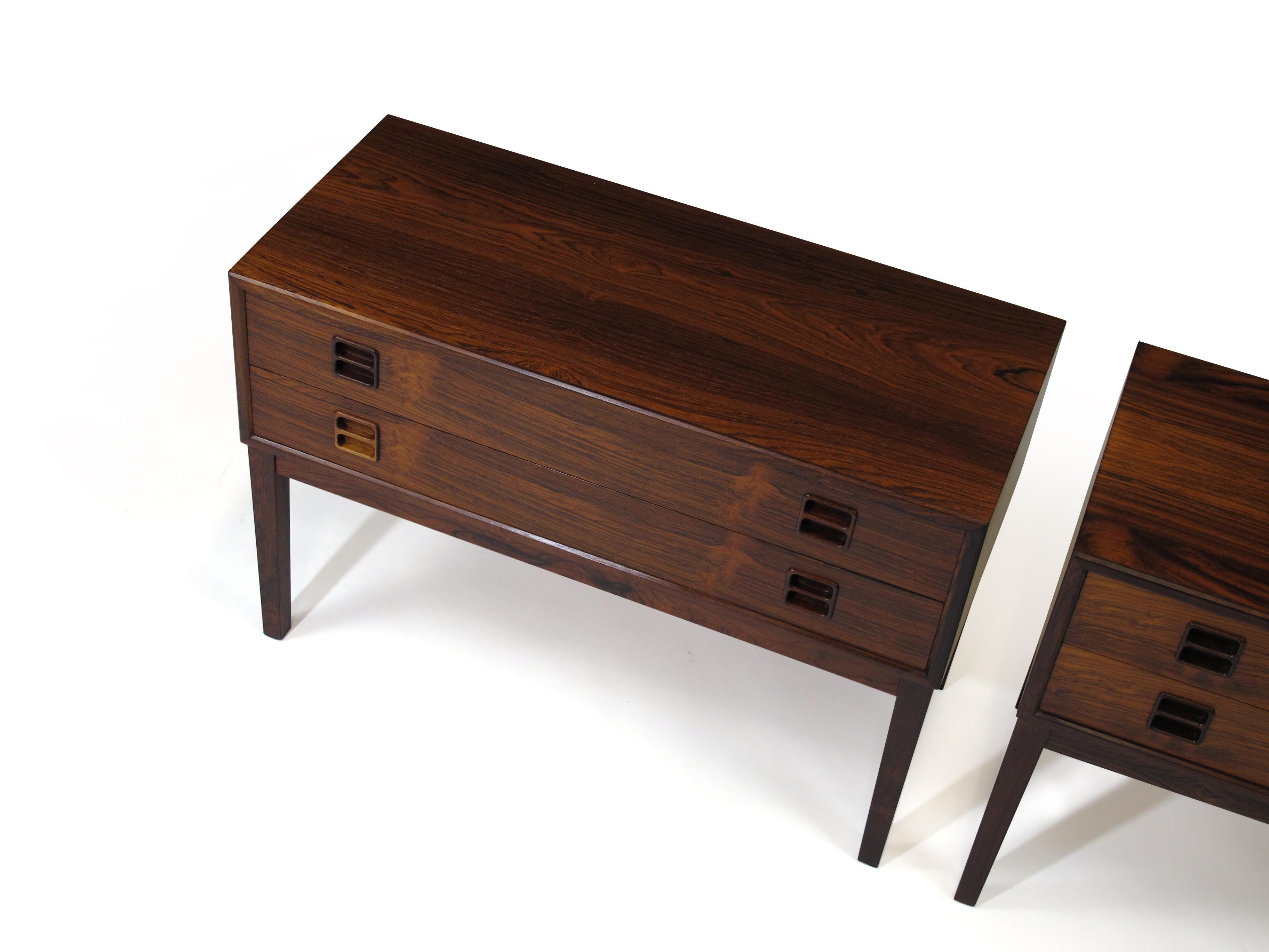 Scandinavian Modern Danish Rosewood Small Cabinets Nightstands